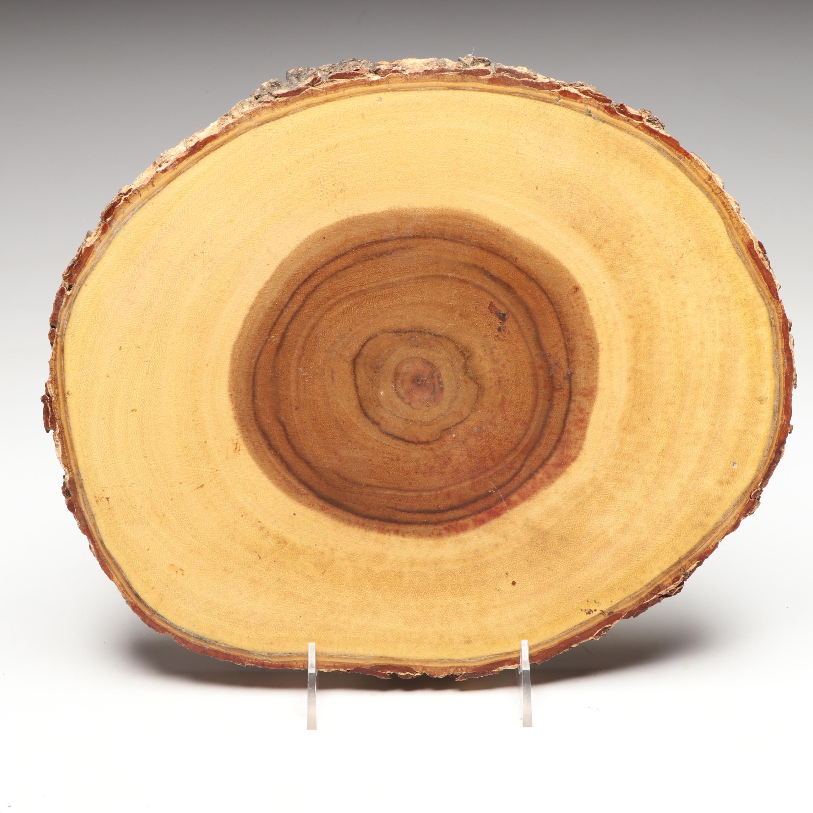 Lipper Tree Trunk Slab Platter with Handcrafted Laminated and Cedar Wood Boxes