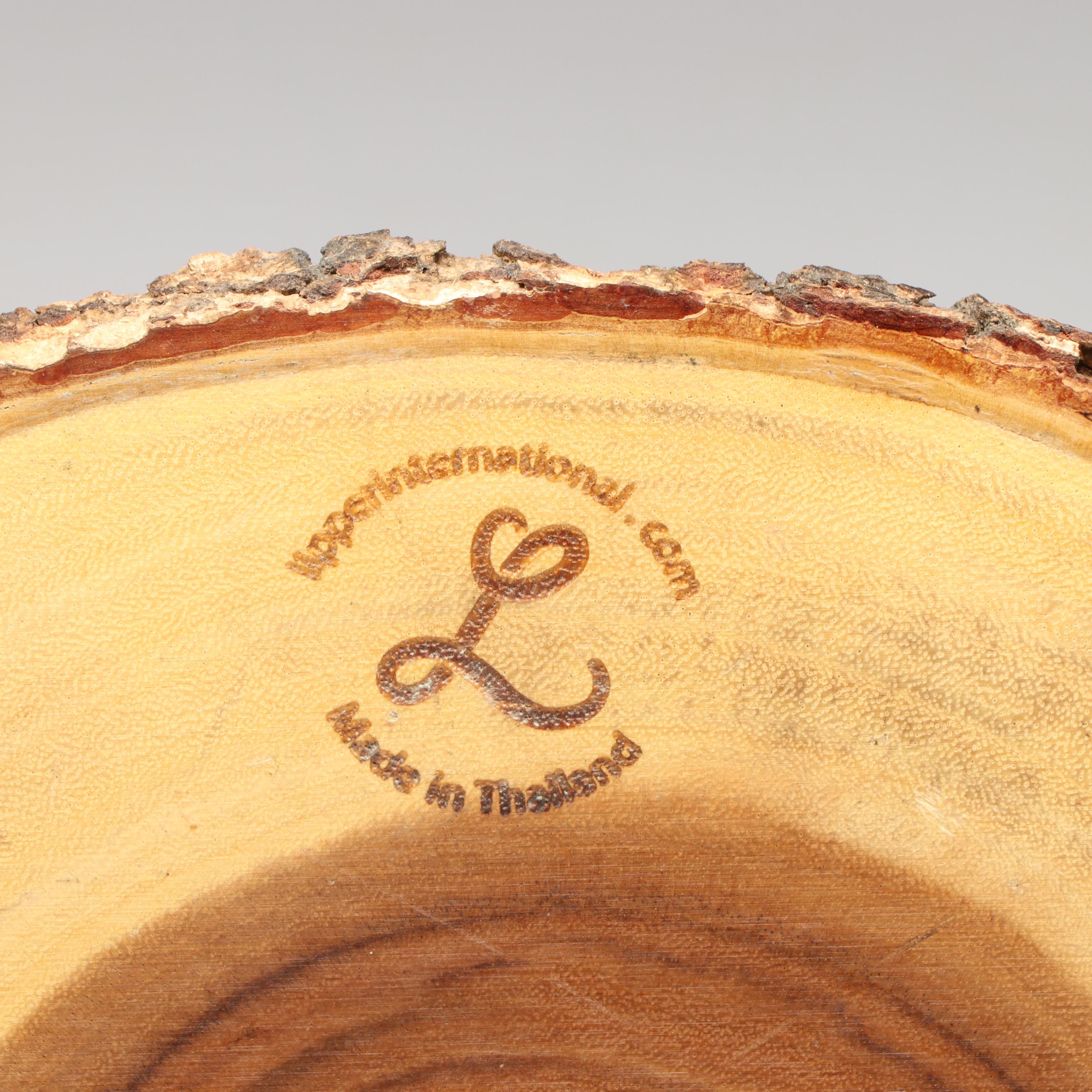 Lipper Tree Trunk Slab Platter with Handcrafted Laminated and Cedar Wood Boxes