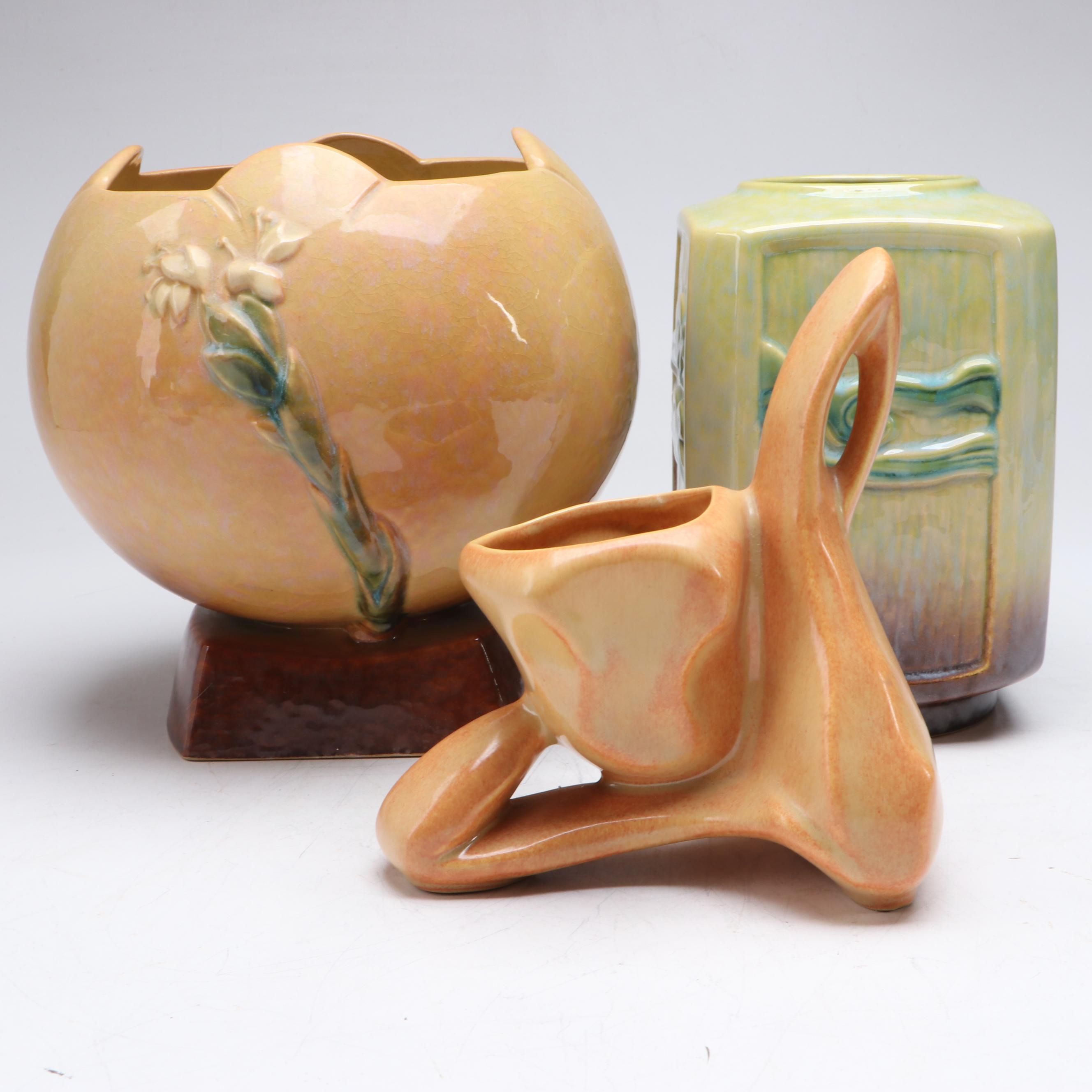 Roseville Art Pottery Vases, Mid-20th Century