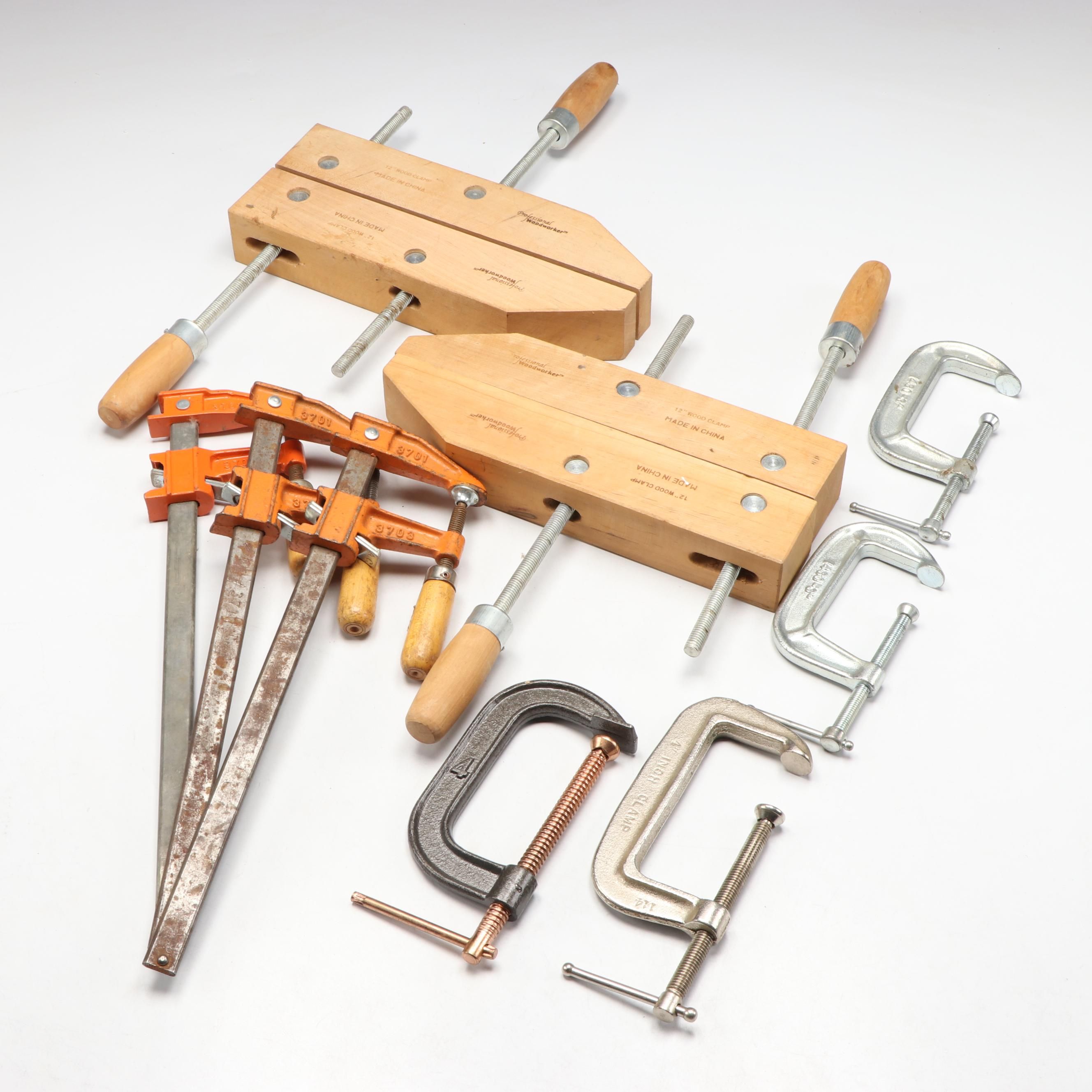 Professional Carpentry Wood Clamps and Other Cast Metal Clamps