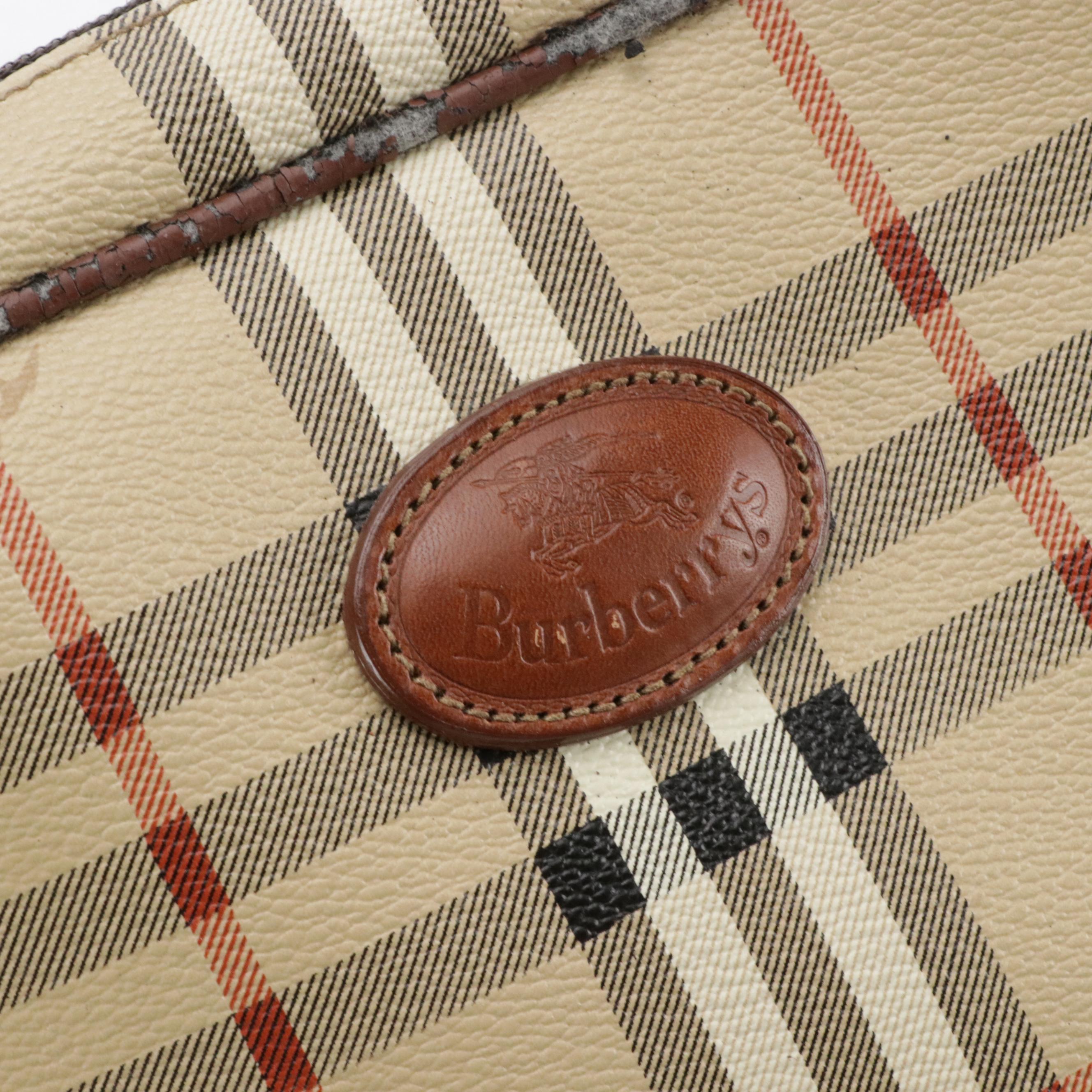 Burberrys Wristlet in Haymarket Check Canvas and Leather