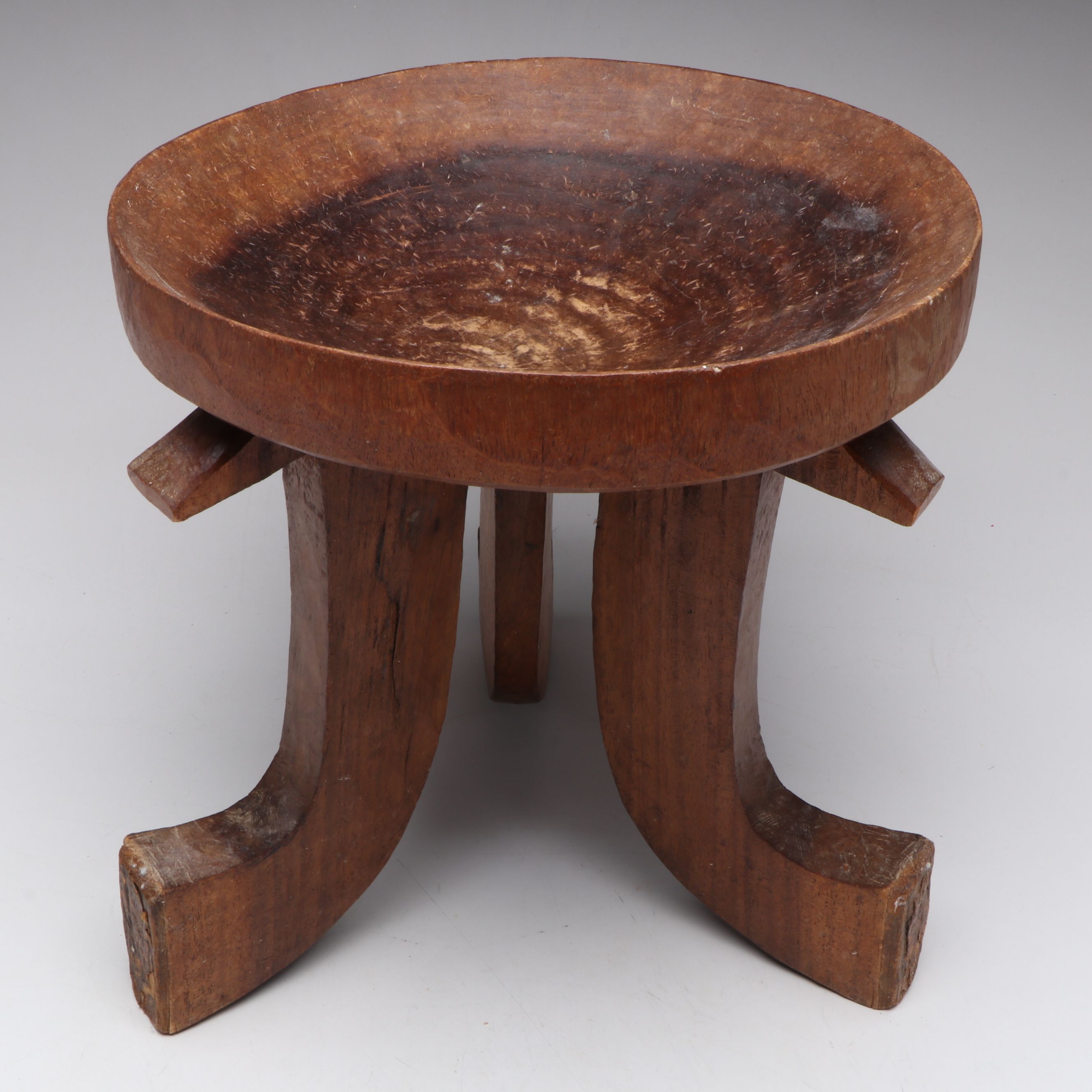 Ethiopian Jimma Style Carved Wood Stool