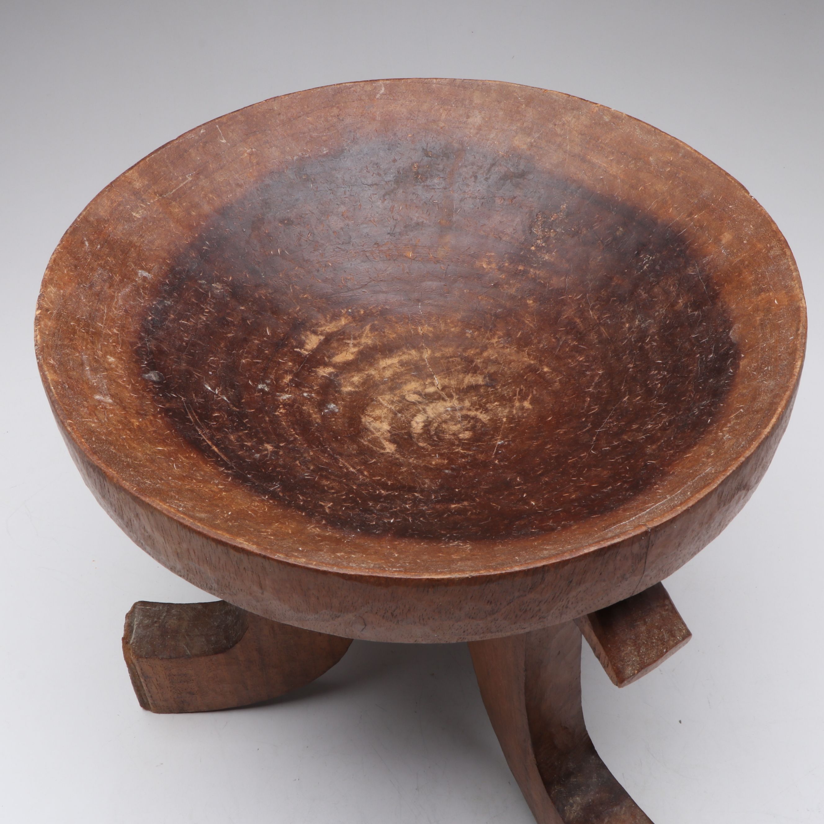 Ethiopian Jimma Style Carved Wood Stool