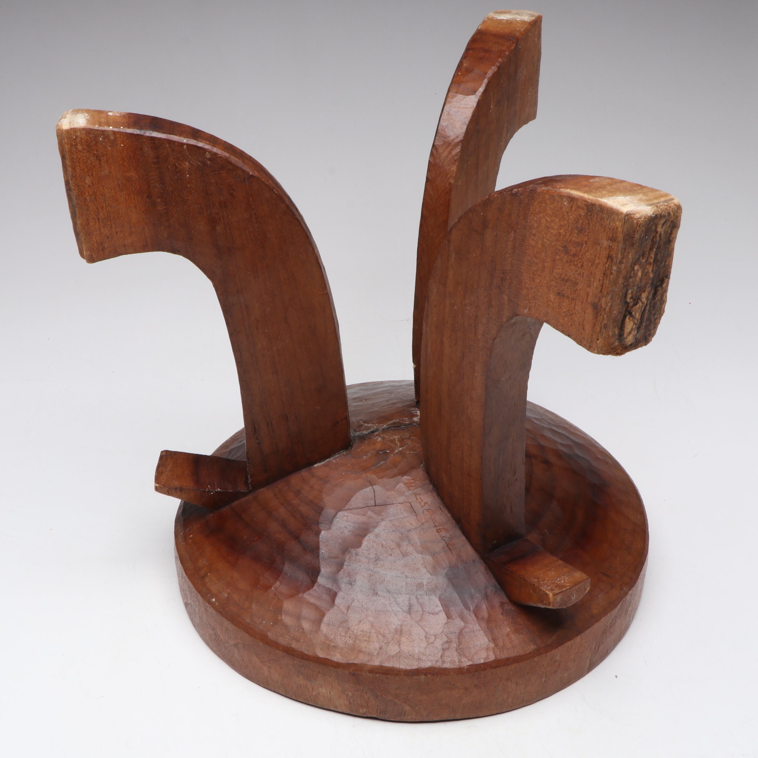 Ethiopian Jimma Style Carved Wood Stool