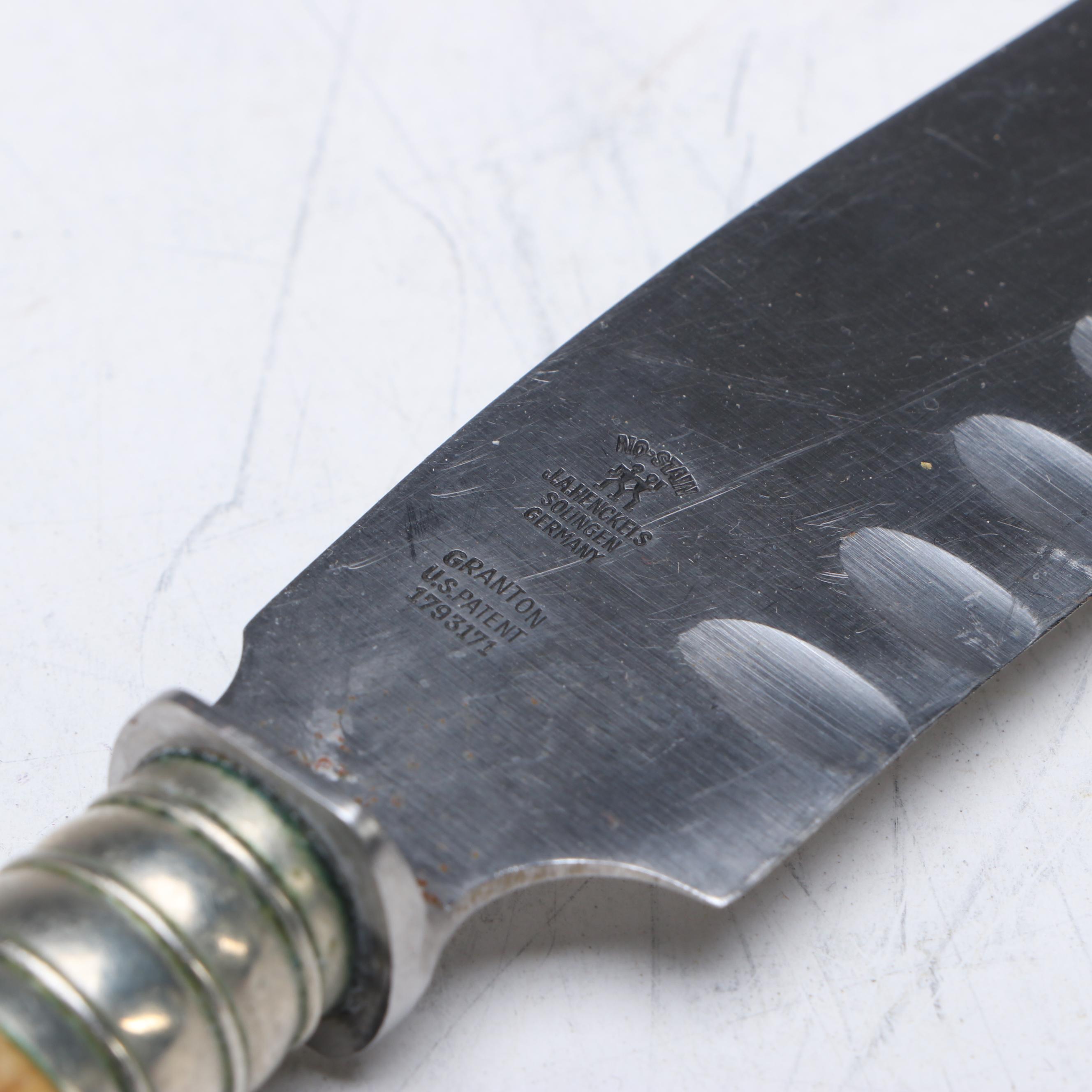 J.A. Henckels Carving Set and Other Antler Handled Serving Utensils