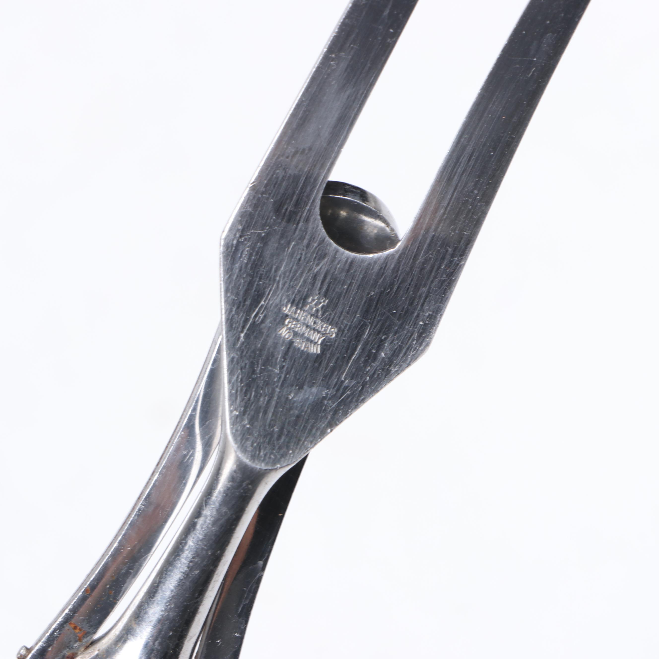 J.A. Henckels Carving Set and Other Antler Handled Serving Utensils