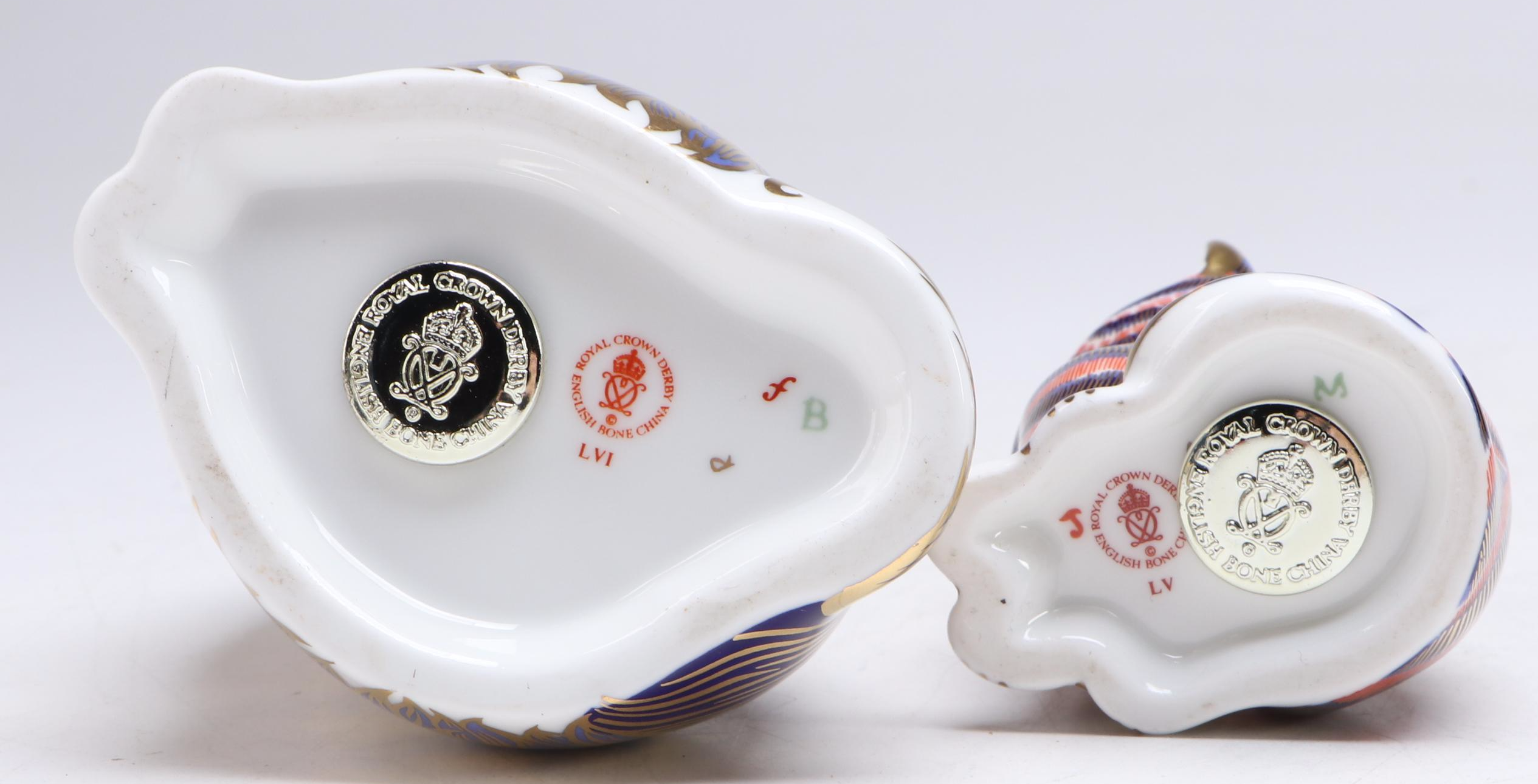 Royal Crown Derby Imari Bone China Spaniel and Cat Paperweights