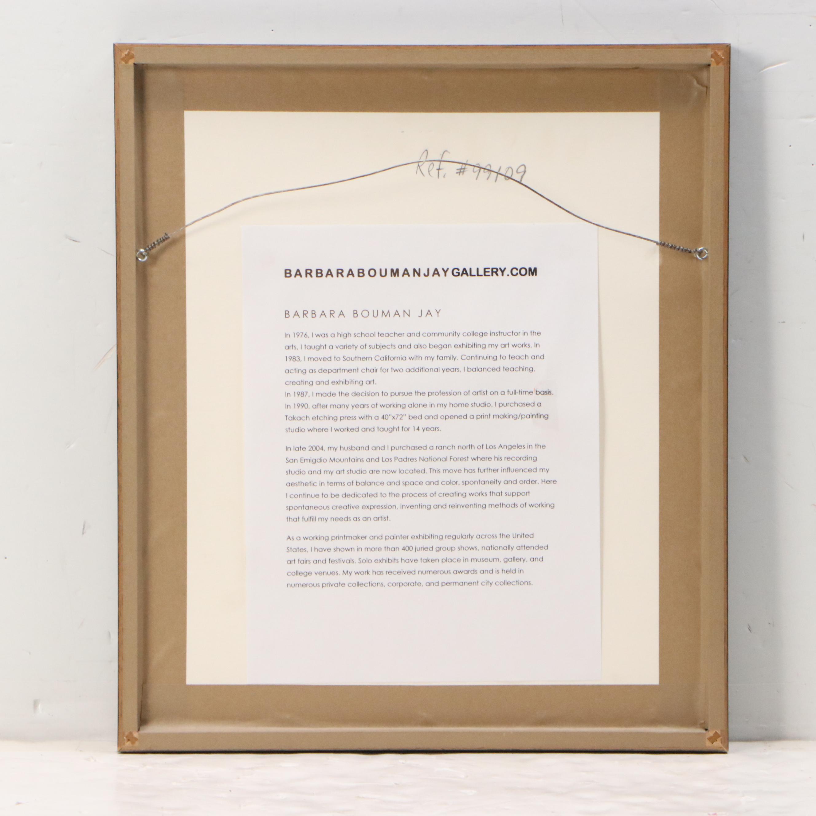 Barbara Bouman Jay Abstract Monotype Relief Print, 21st Century