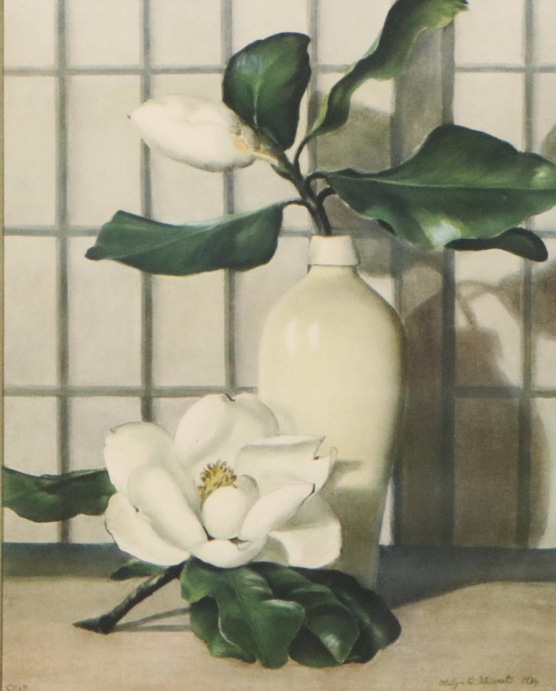 Ethelyn Cosby Stewart Collotype "Magnolias"