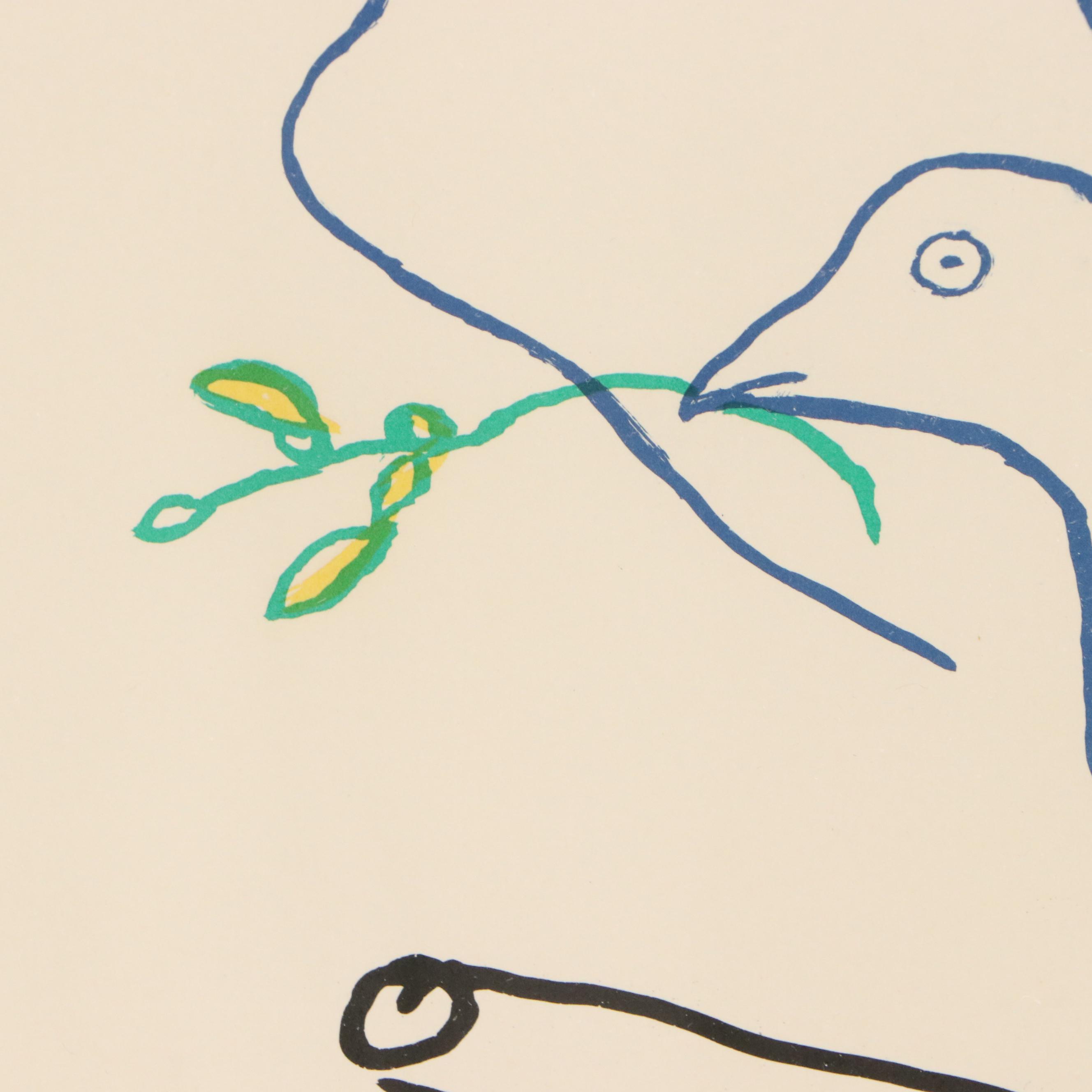 After Pablo Picasso Lithograph "Dove of the Future," 1962