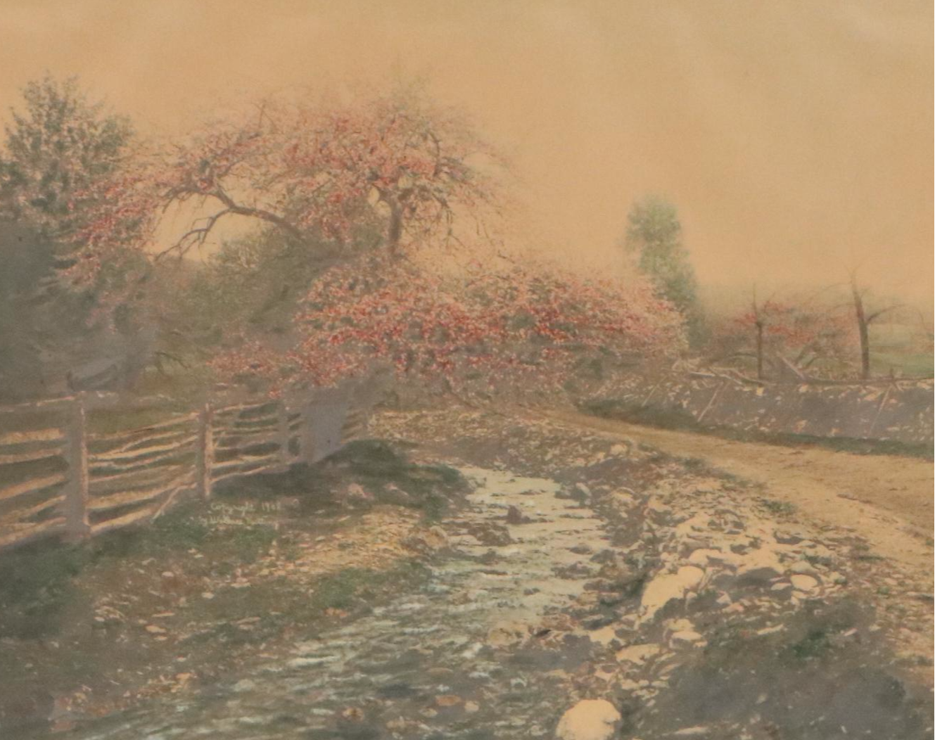 Wallace Nutting Hand-Colored Photograph "A Berkshire Beach"