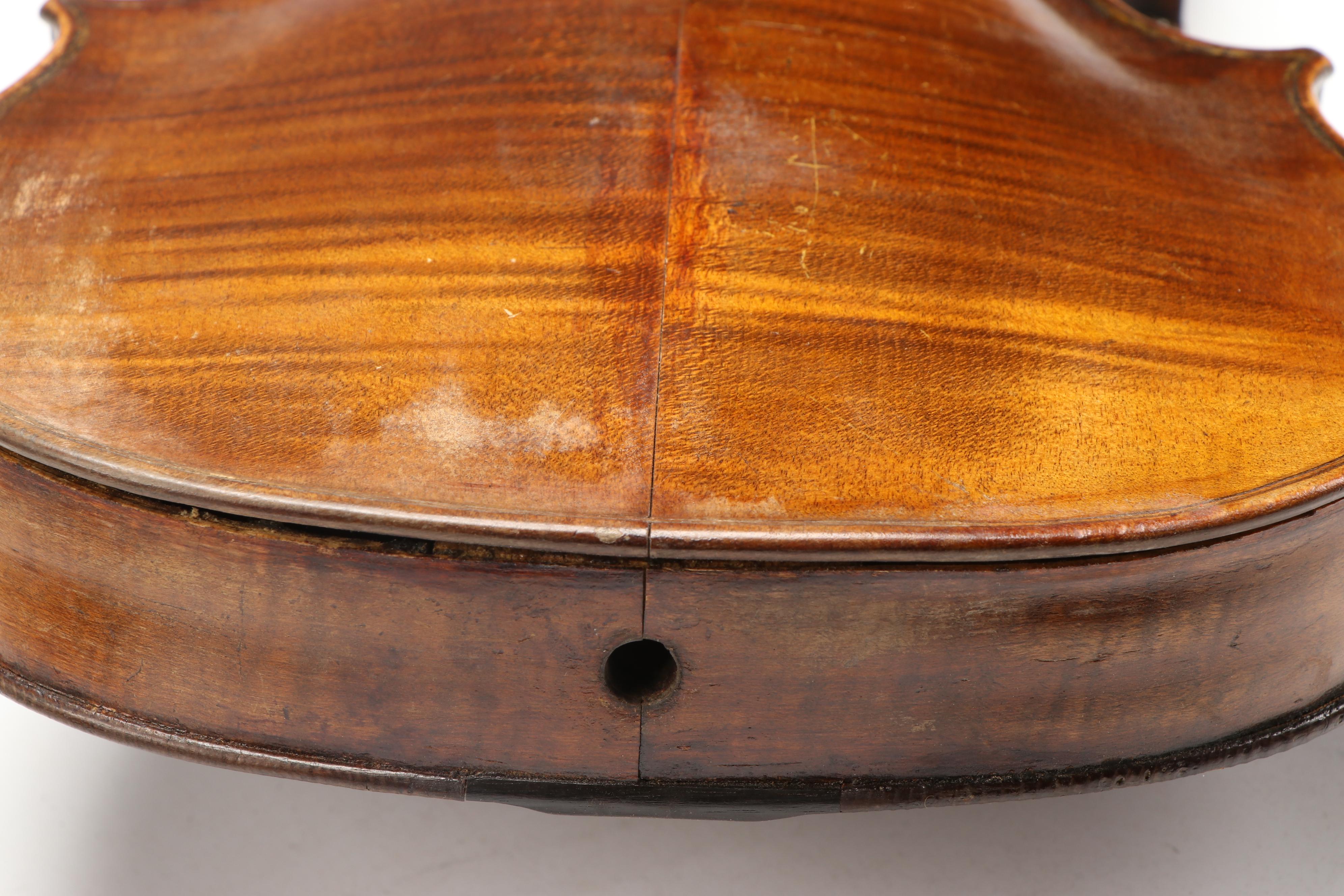 Full-Size Wood Violin with Bow and Case, Early 20th Century