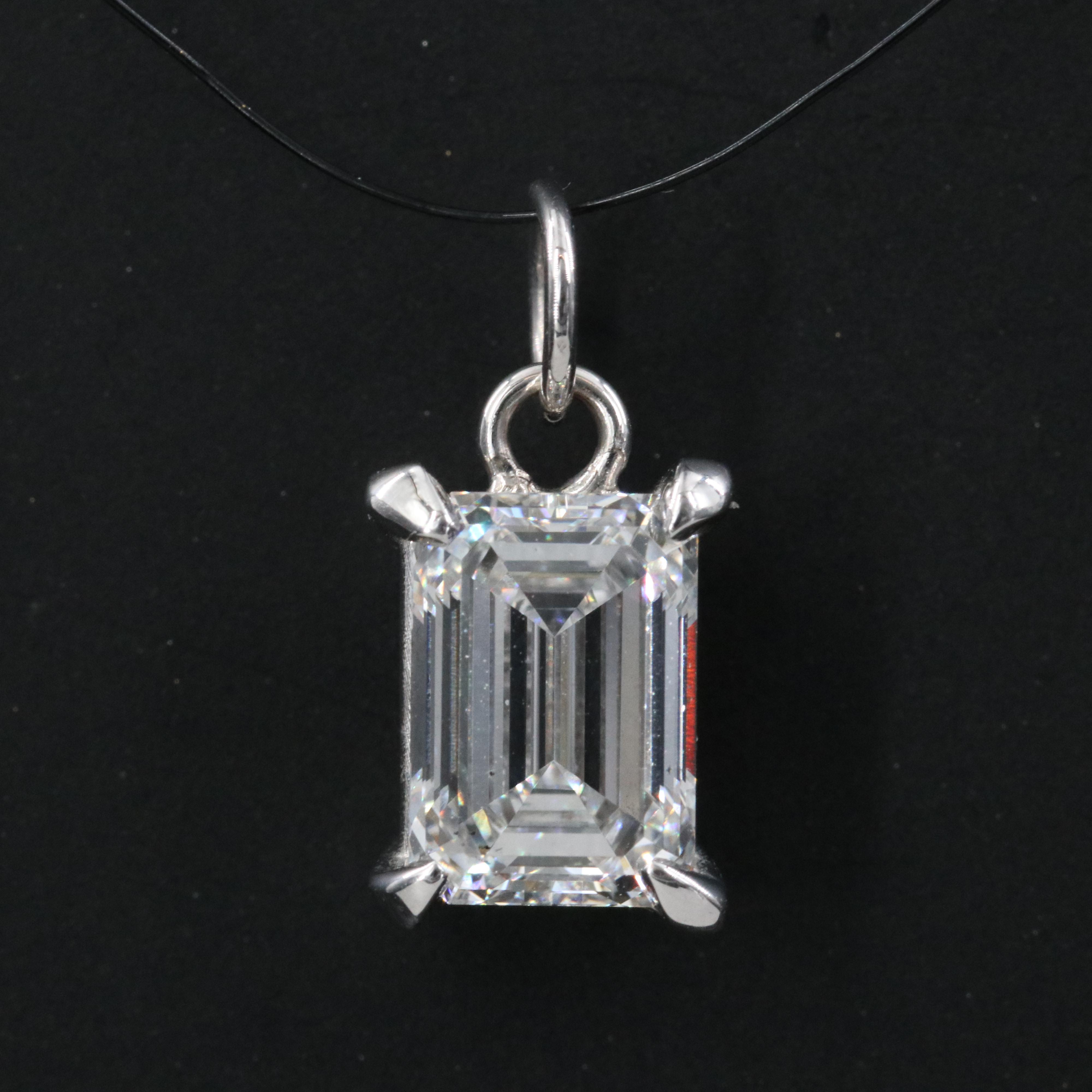 14K 1.90 CT Lab Grown Diamond Solitaire Pendant with IGI Report