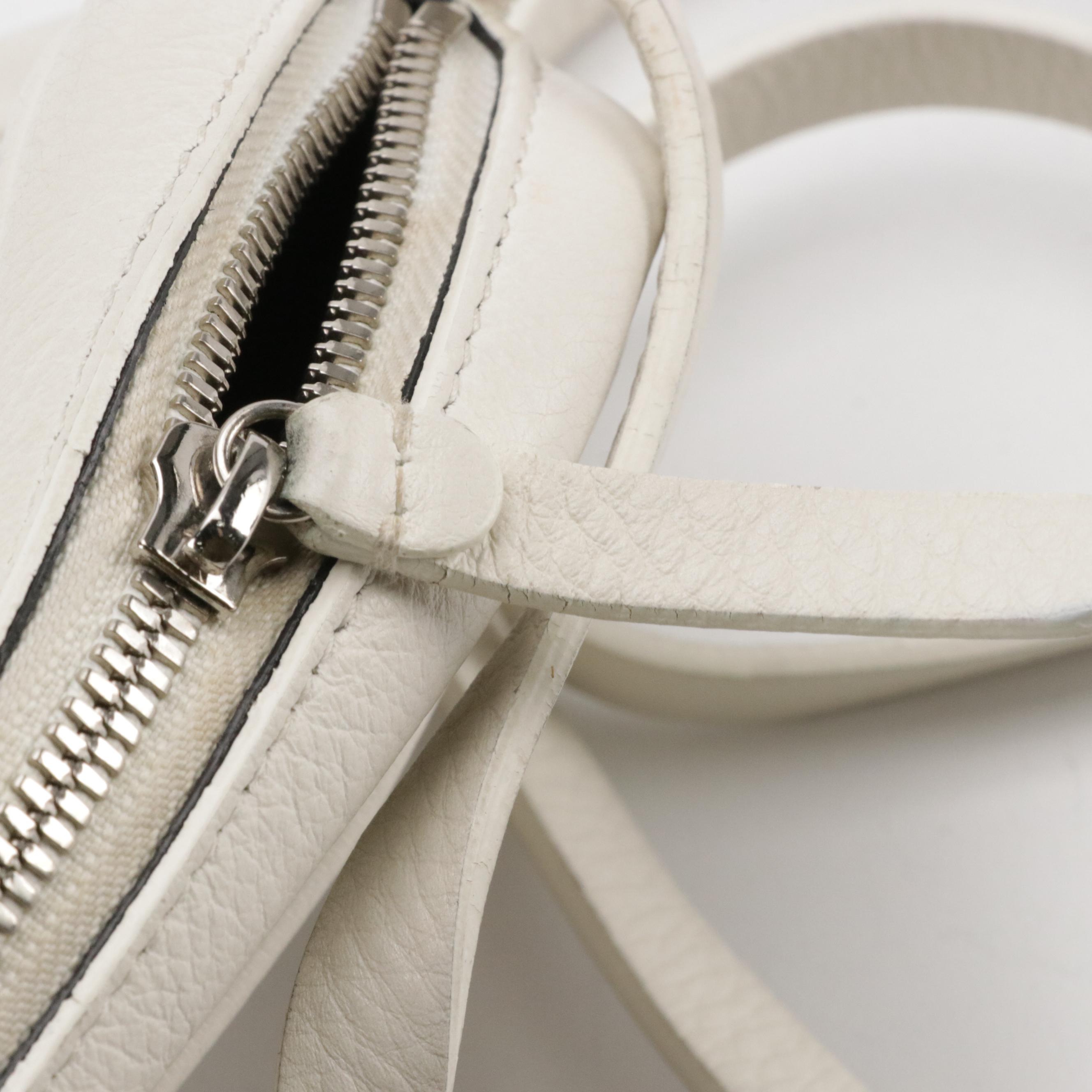 Balenciaga Small Everyday Camera Bag in White Calfskin Leather