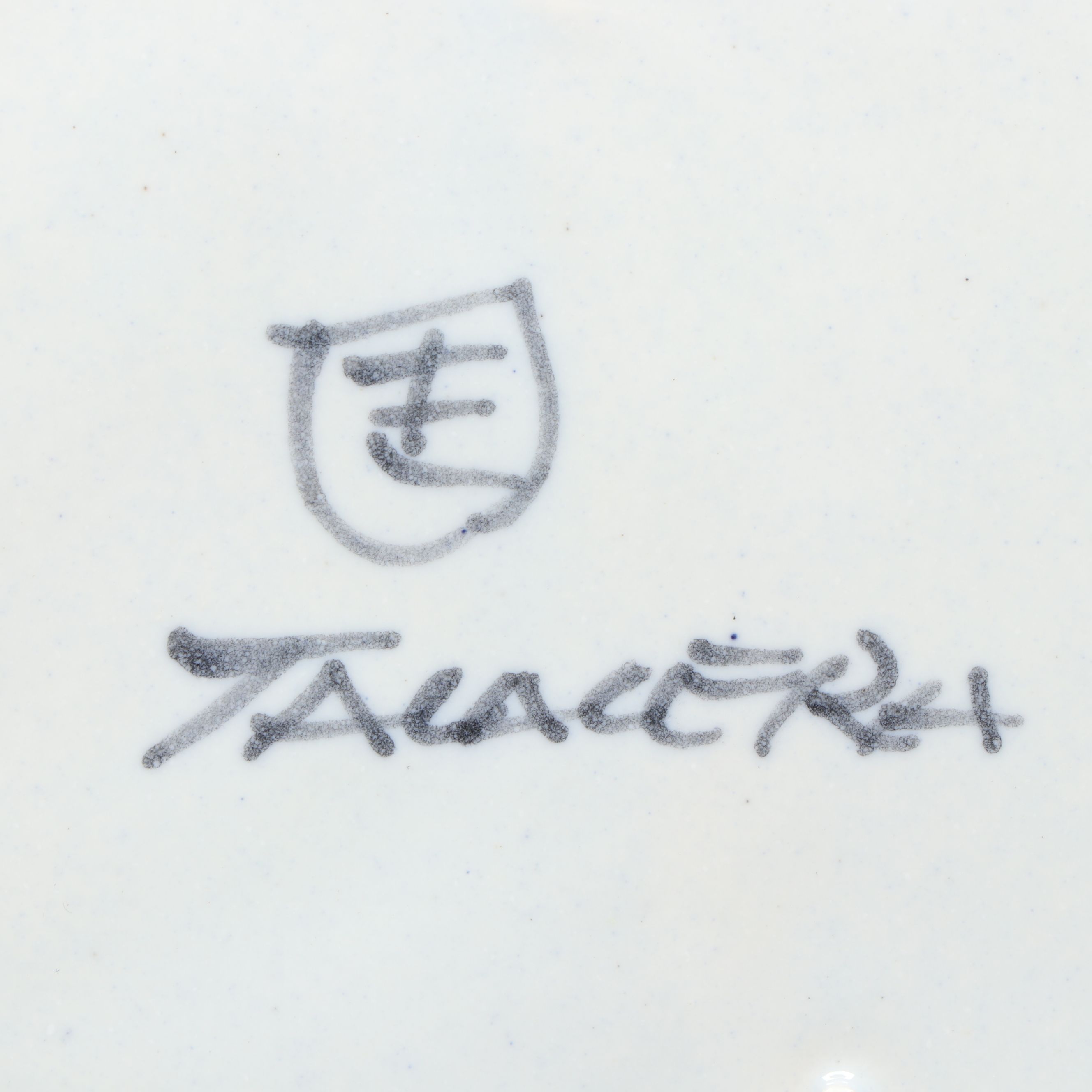 Hand-Painted Ceramic Round Platter, Square Bowl, and Butter Dish