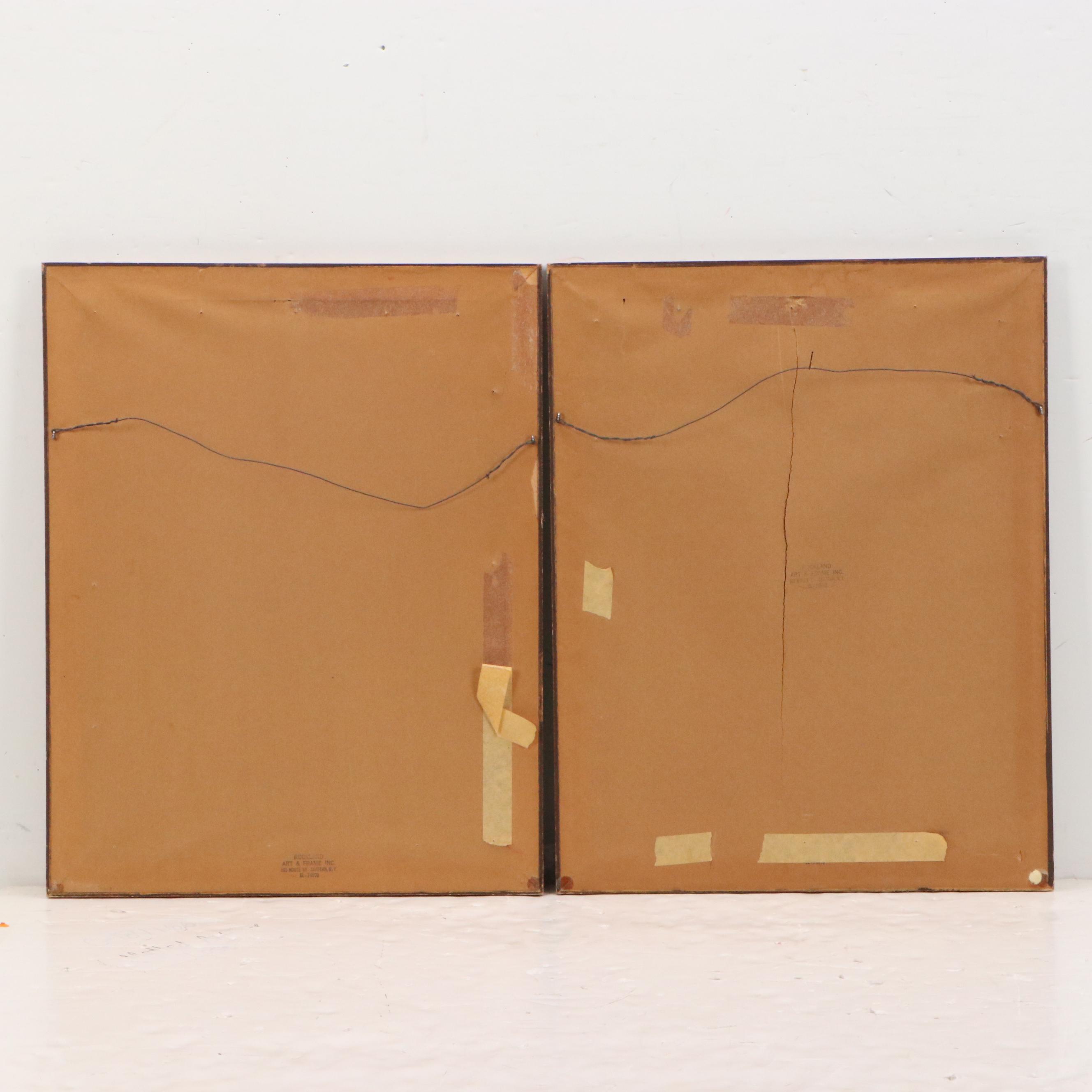 Anthony Shemroske Pastel and Graphite Sailboat Scenes, Circa 1970