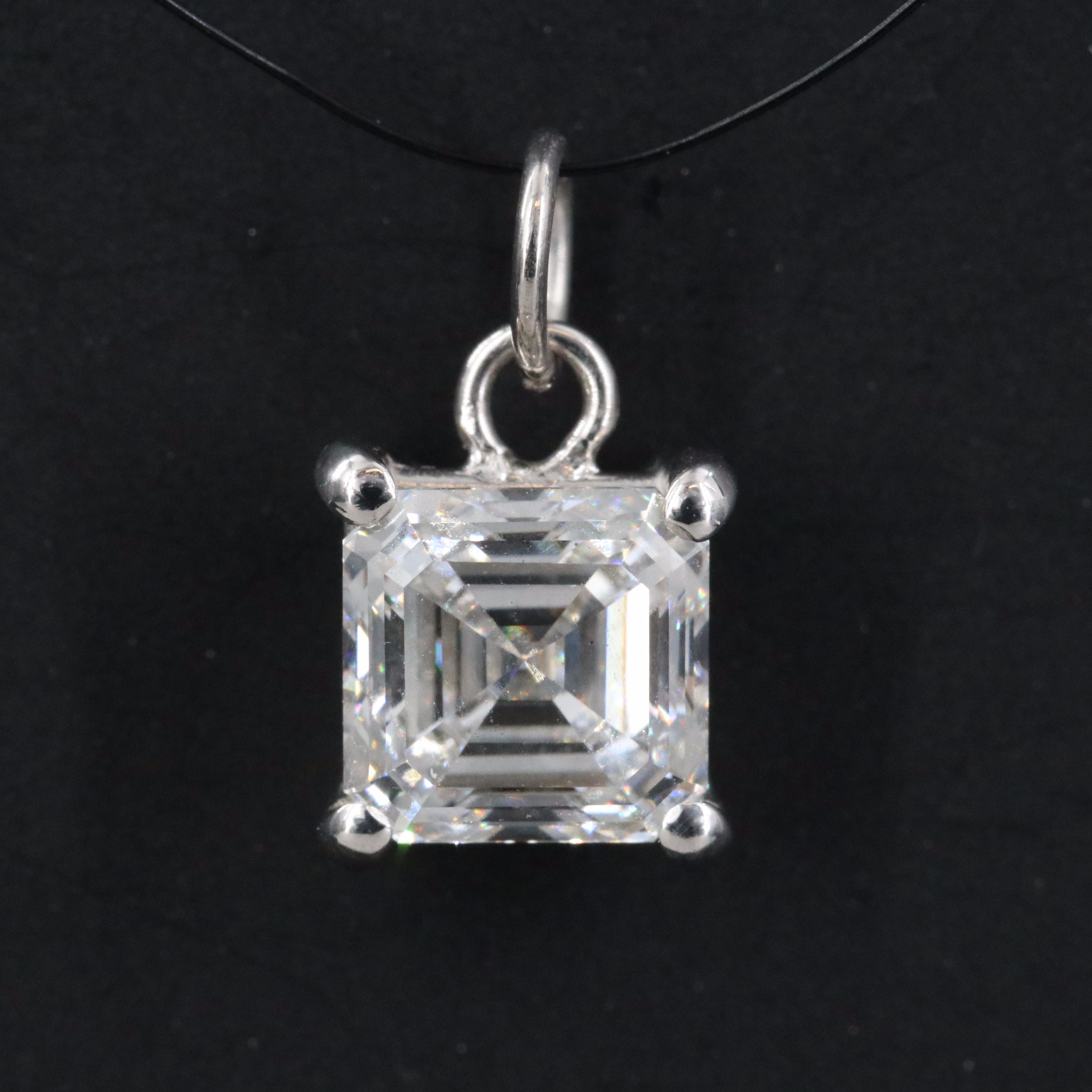 14K 2.04 CT Lab Grown Diamond Solitaire Pendant with IGI Report