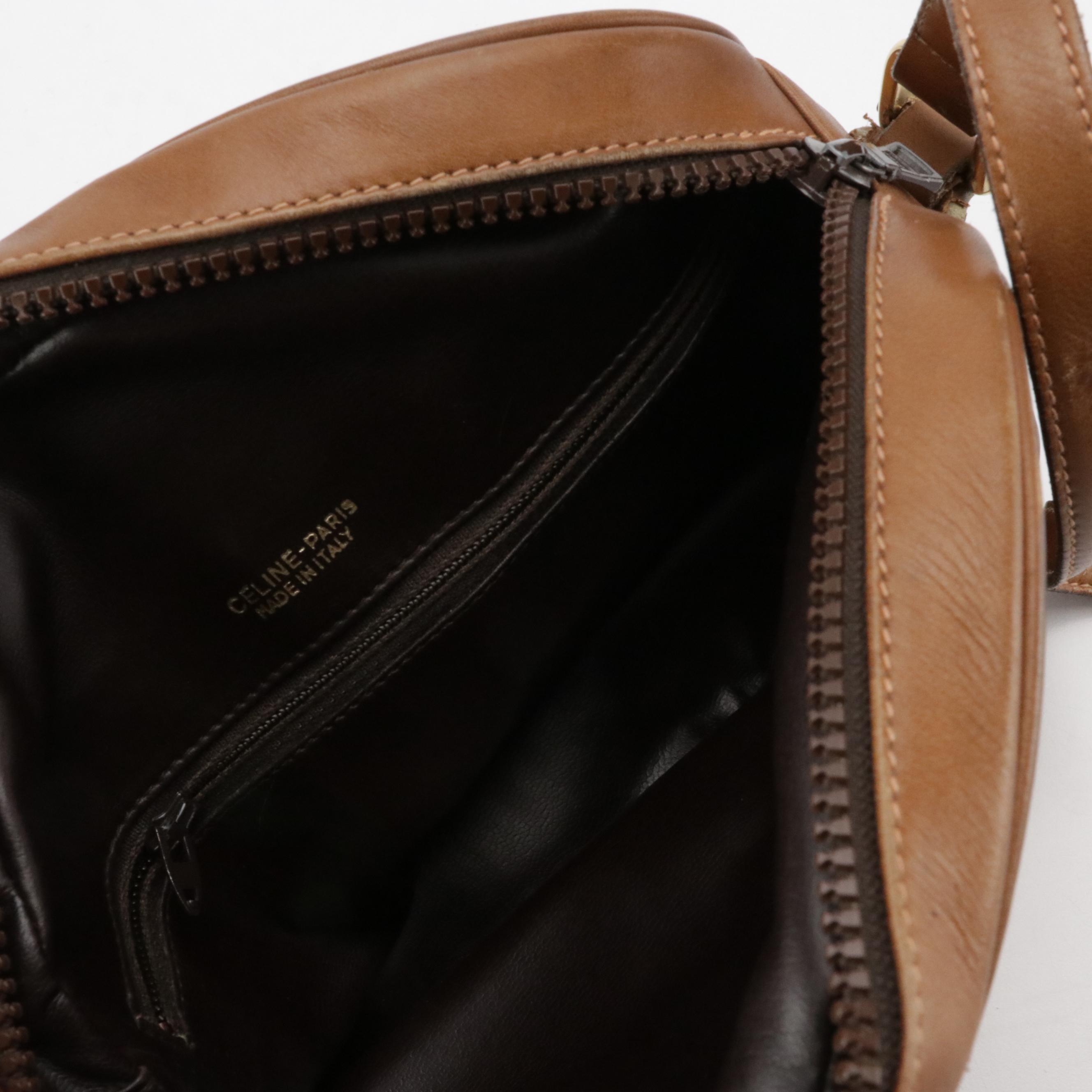 Celine Camera Bag in Macadam Printed Suede with Leather Trim