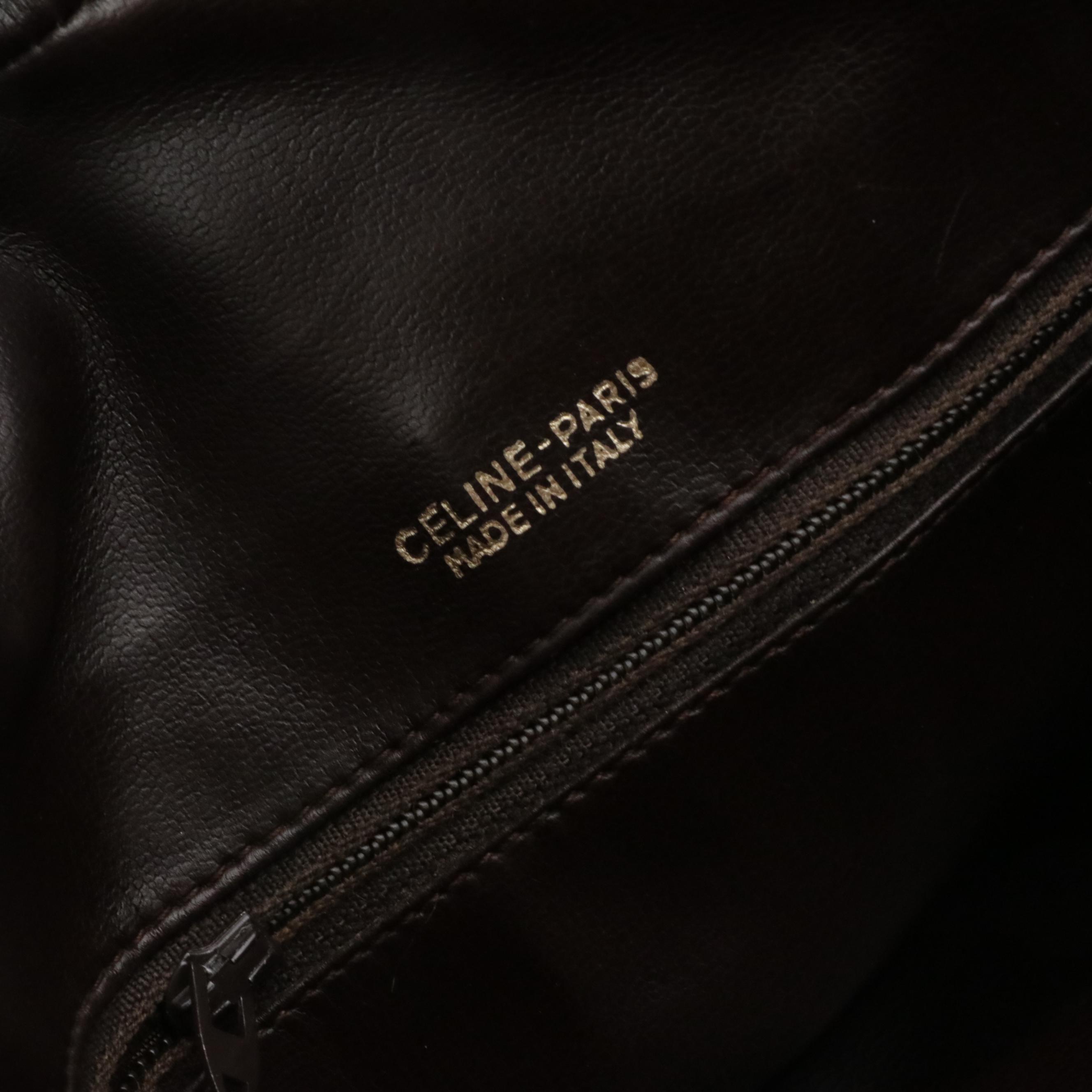 Celine Camera Bag in Macadam Printed Suede with Leather Trim