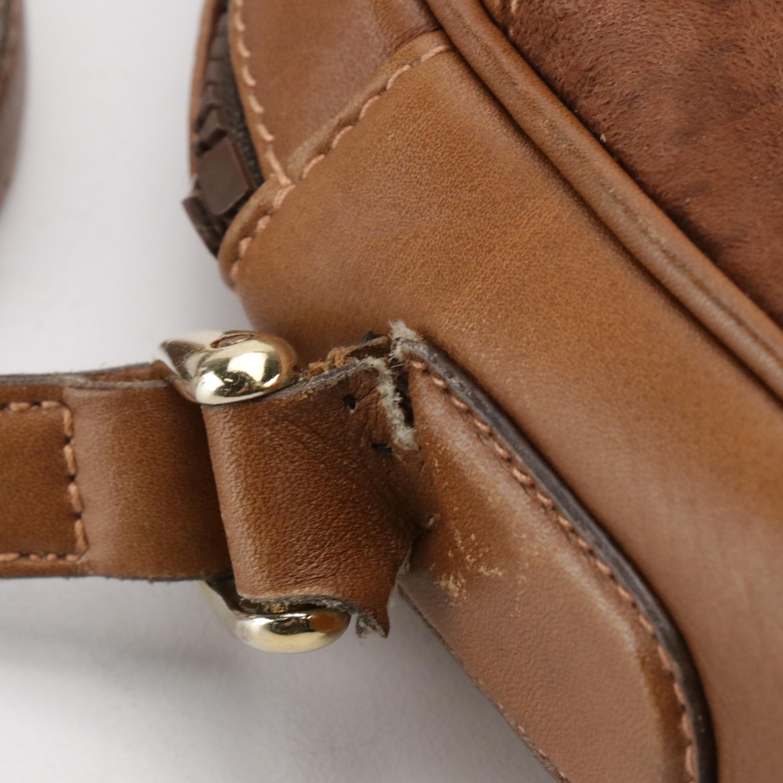 Celine Camera Bag in Macadam Printed Suede with Leather Trim