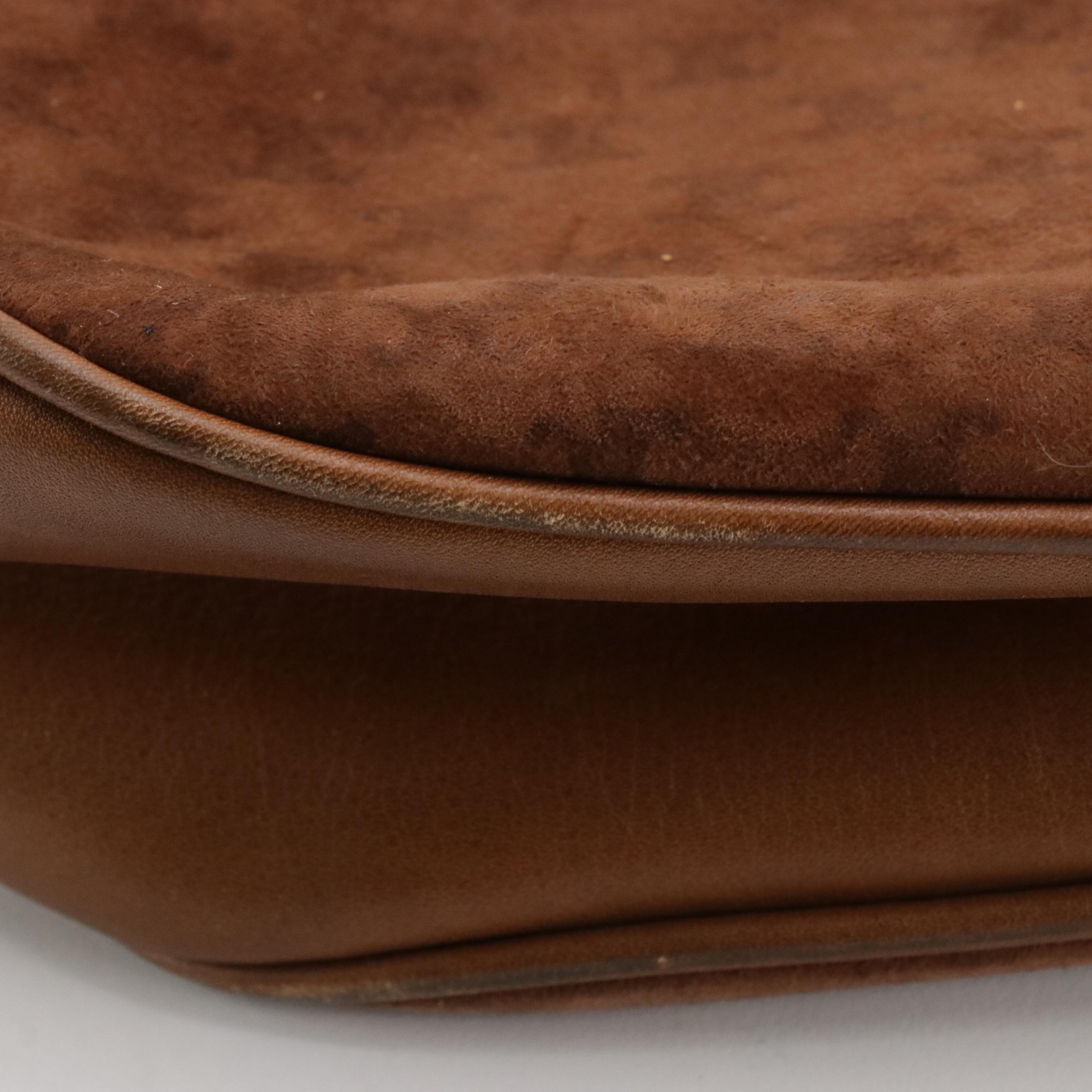 Celine Camera Bag in Macadam Printed Suede with Leather Trim