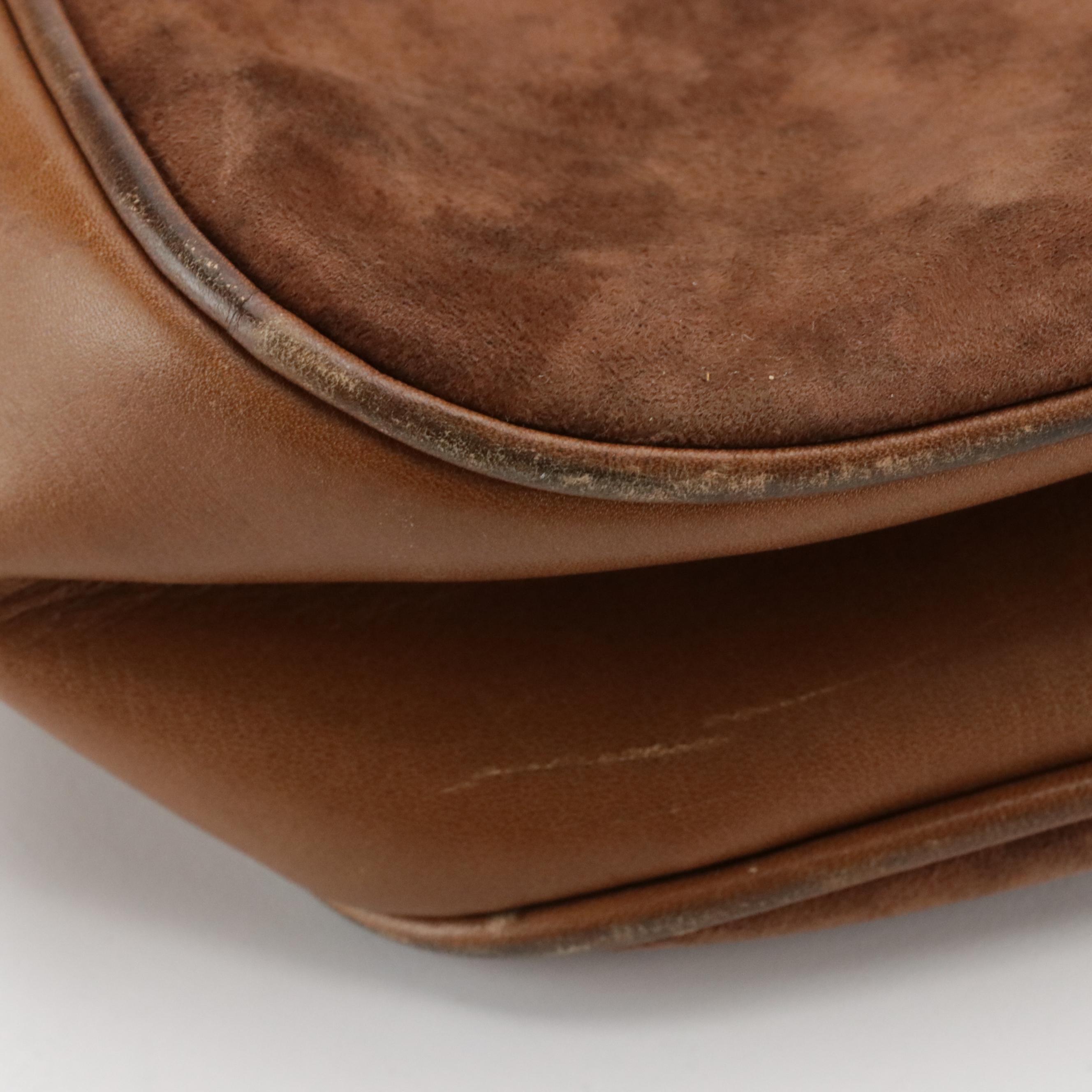 Celine Camera Bag in Macadam Printed Suede with Leather Trim