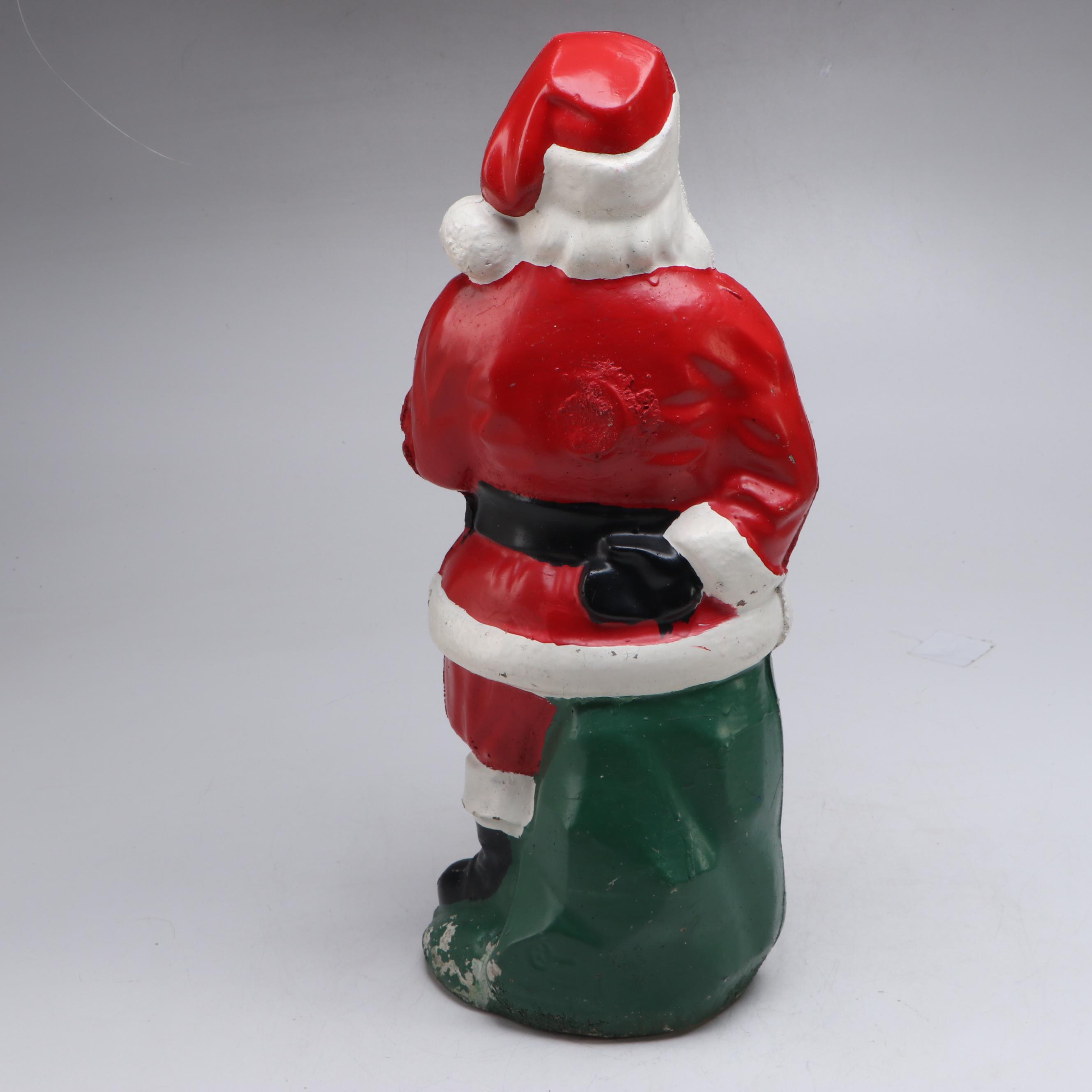 Painted Concrete Santa Claus Garden Statue