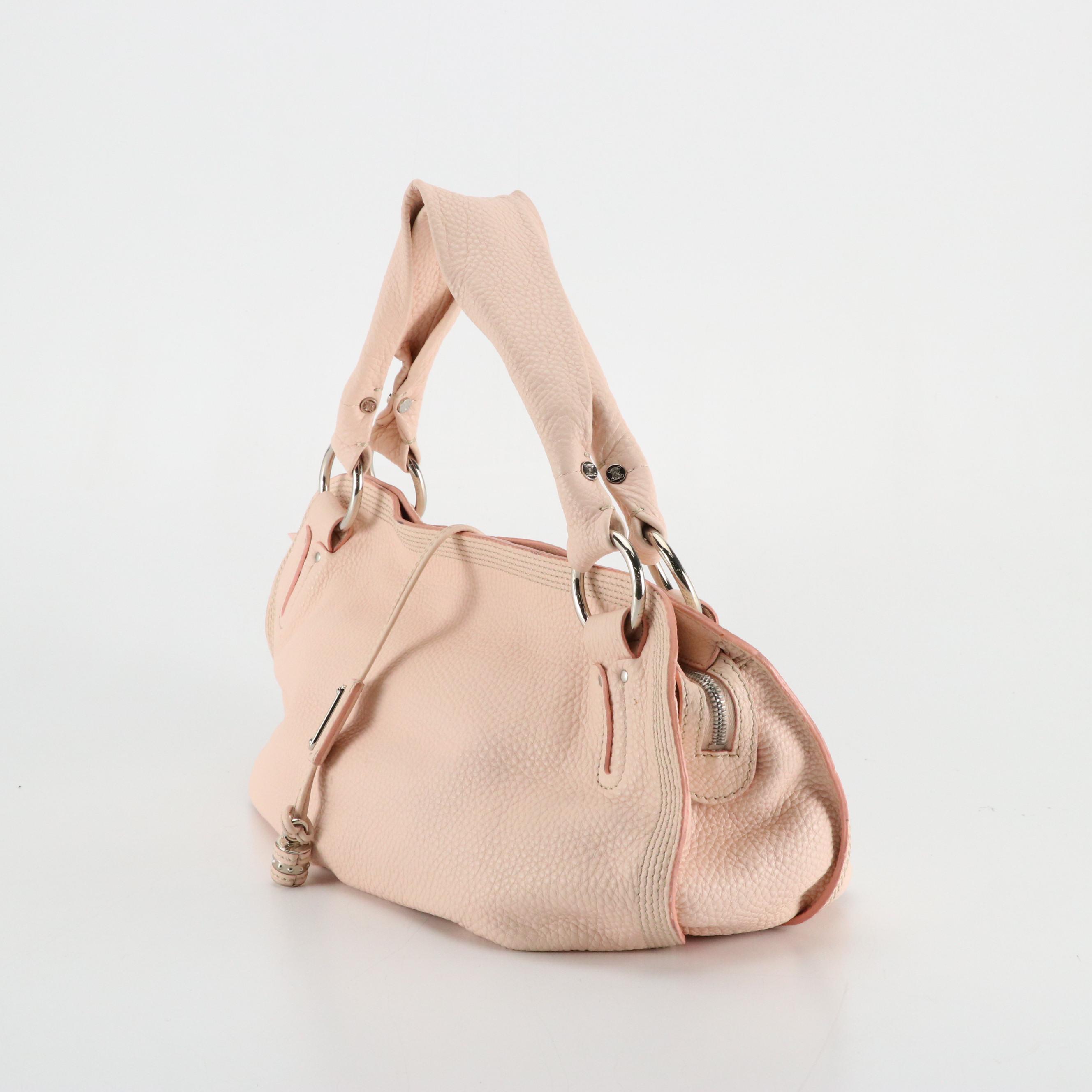 Celine Bittersweet Hobo Shoulder Bag in Light Pink Grained Leather