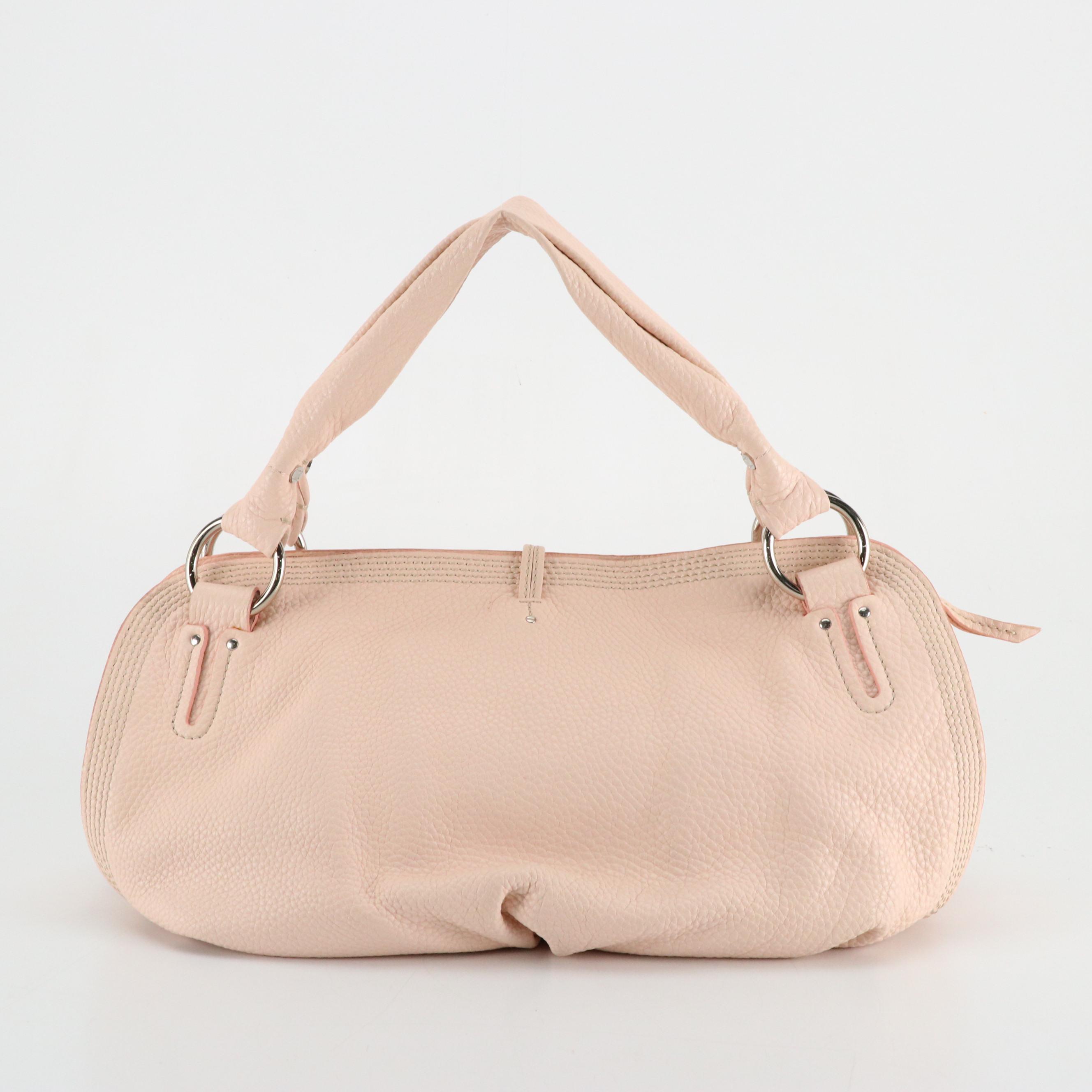 Celine Bittersweet Hobo Shoulder Bag in Light Pink Grained Leather