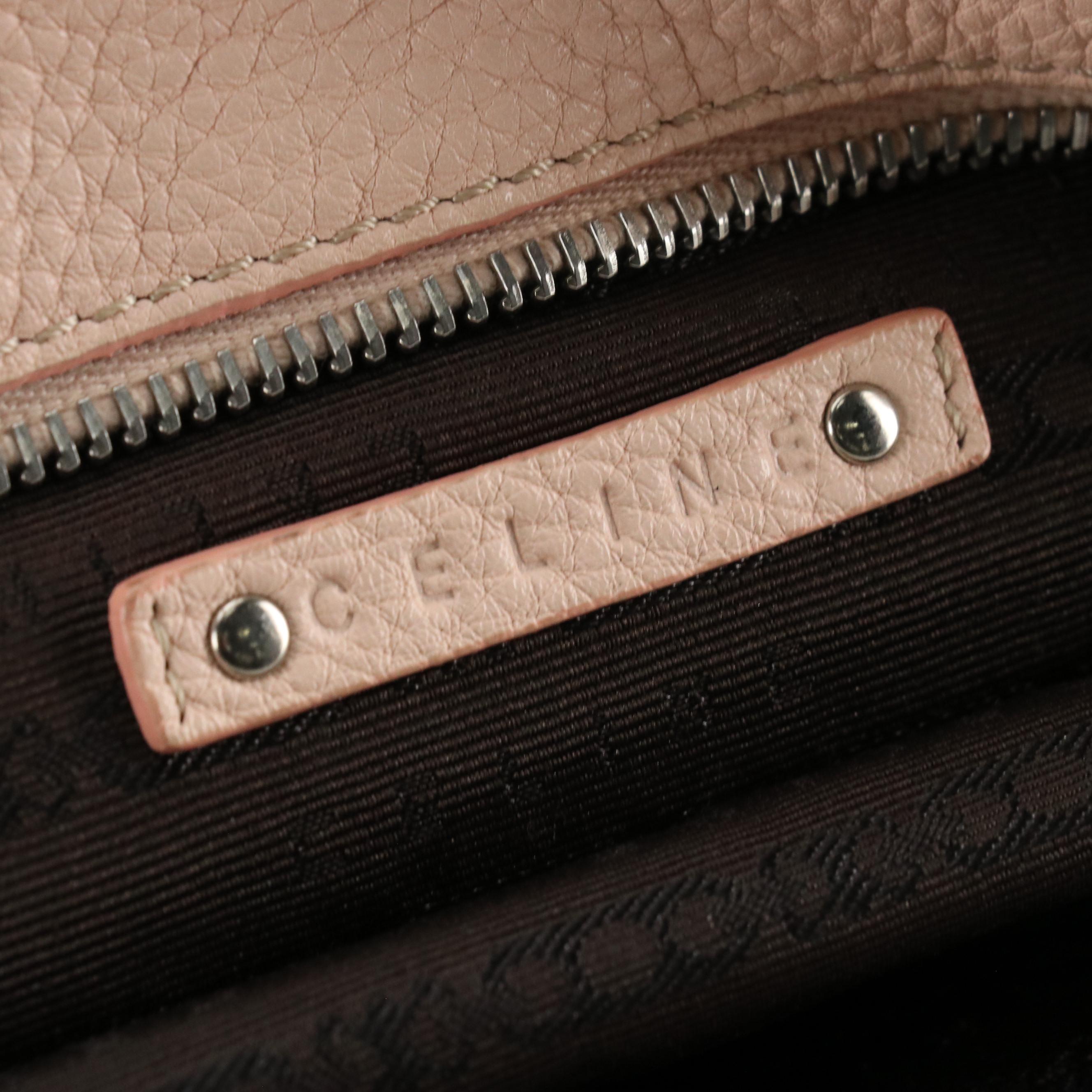 Celine Bittersweet Hobo Shoulder Bag in Light Pink Grained Leather