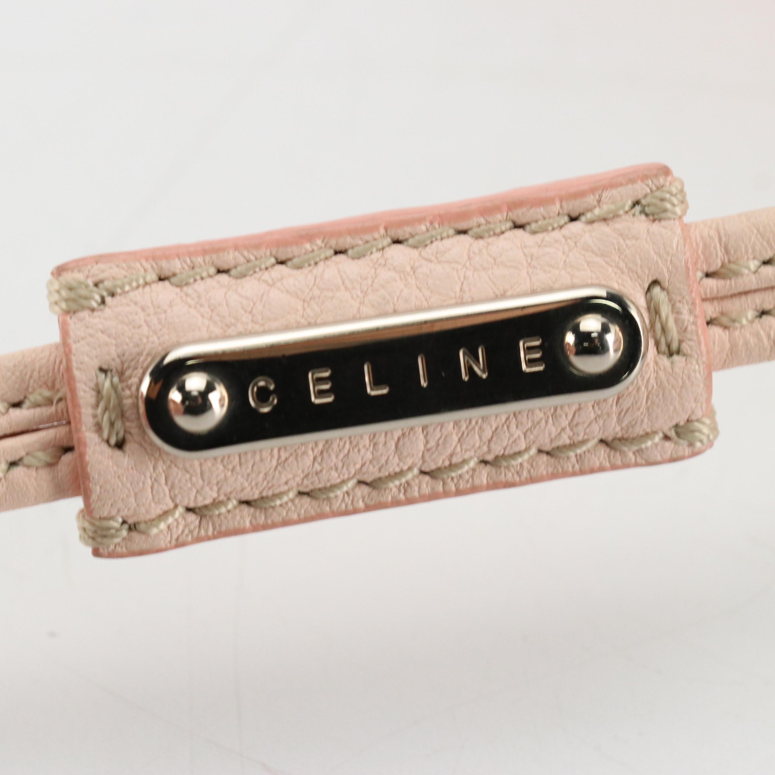 Celine Bittersweet Hobo Shoulder Bag in Light Pink Grained Leather