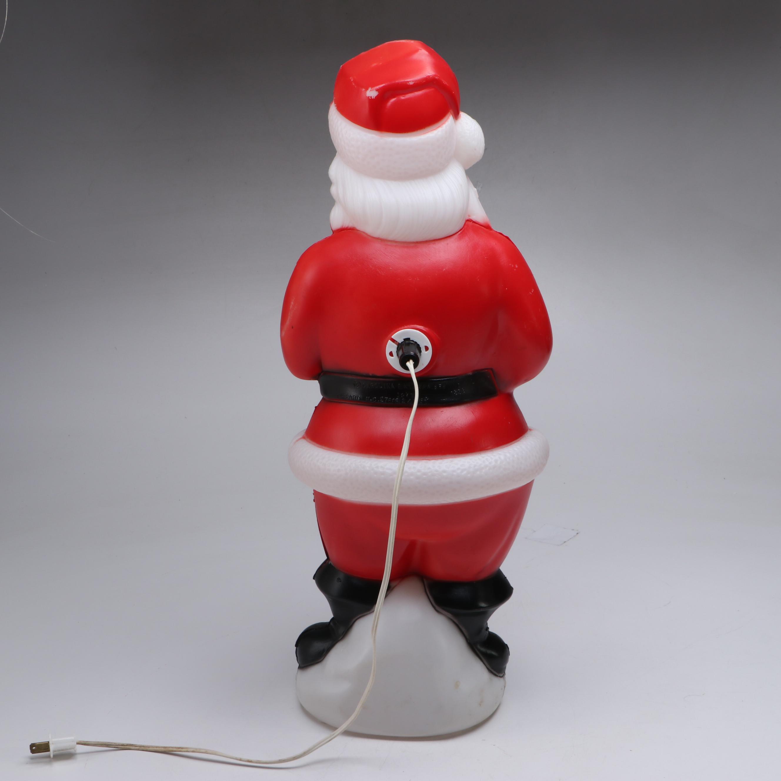 Carolina Enterprises Plastic Illuminated Santa, Late 20th Century