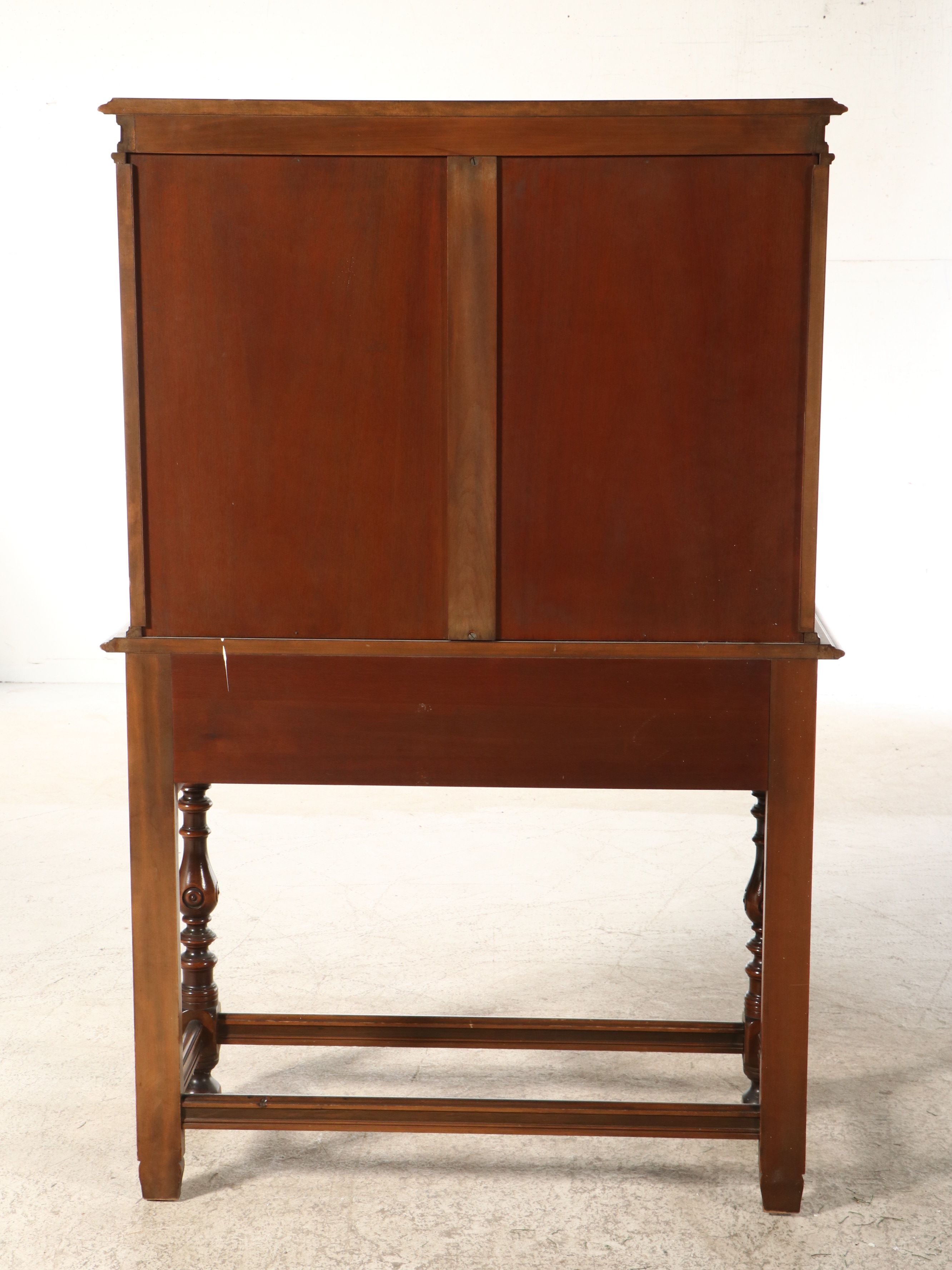 Berkey & Gay Jacobean Revival Walnut Bar or China Cabinet, Early to Mid-20th C.