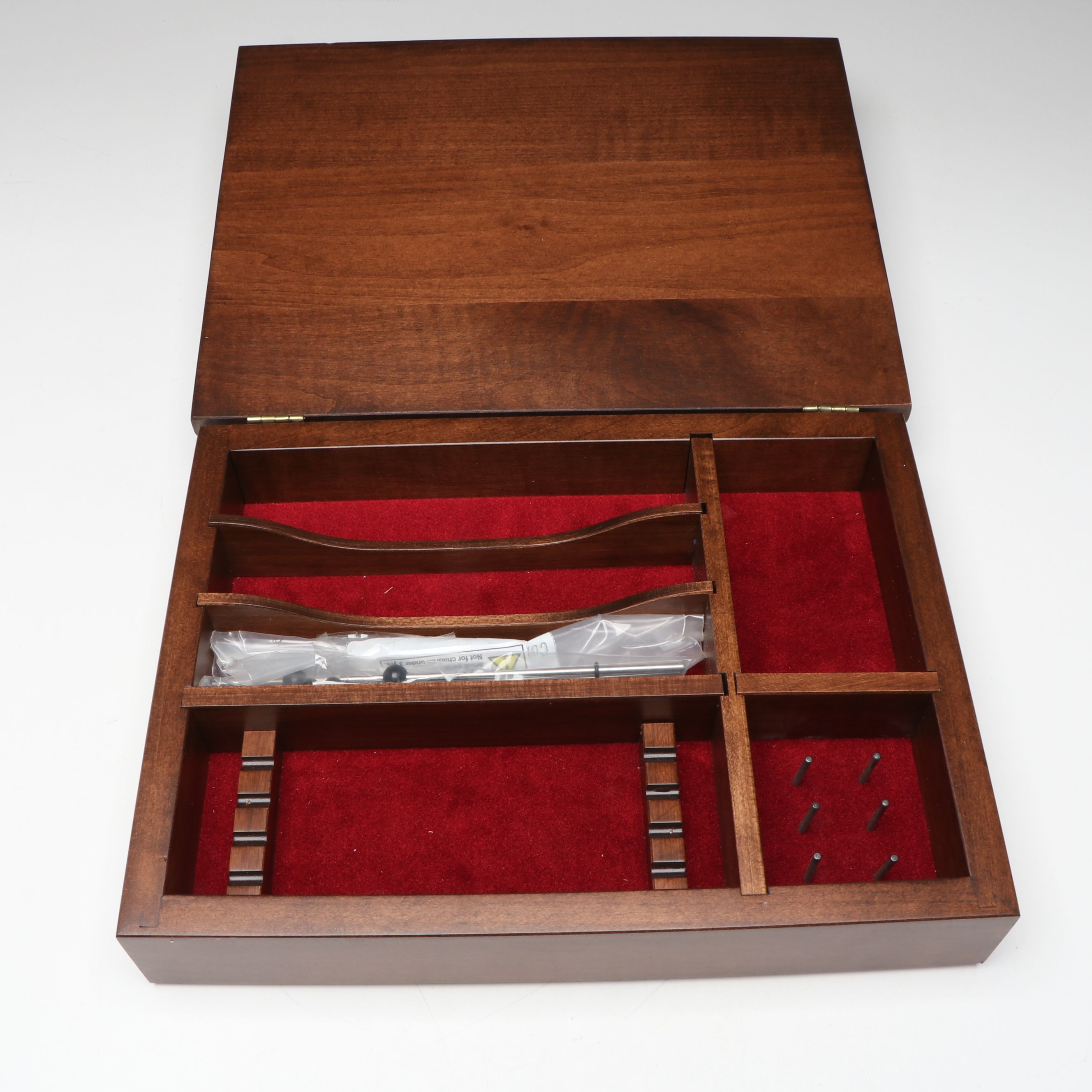 Handcrafted Maple Jewelry Box with Howard Miller and Other Metal Ship's Clock