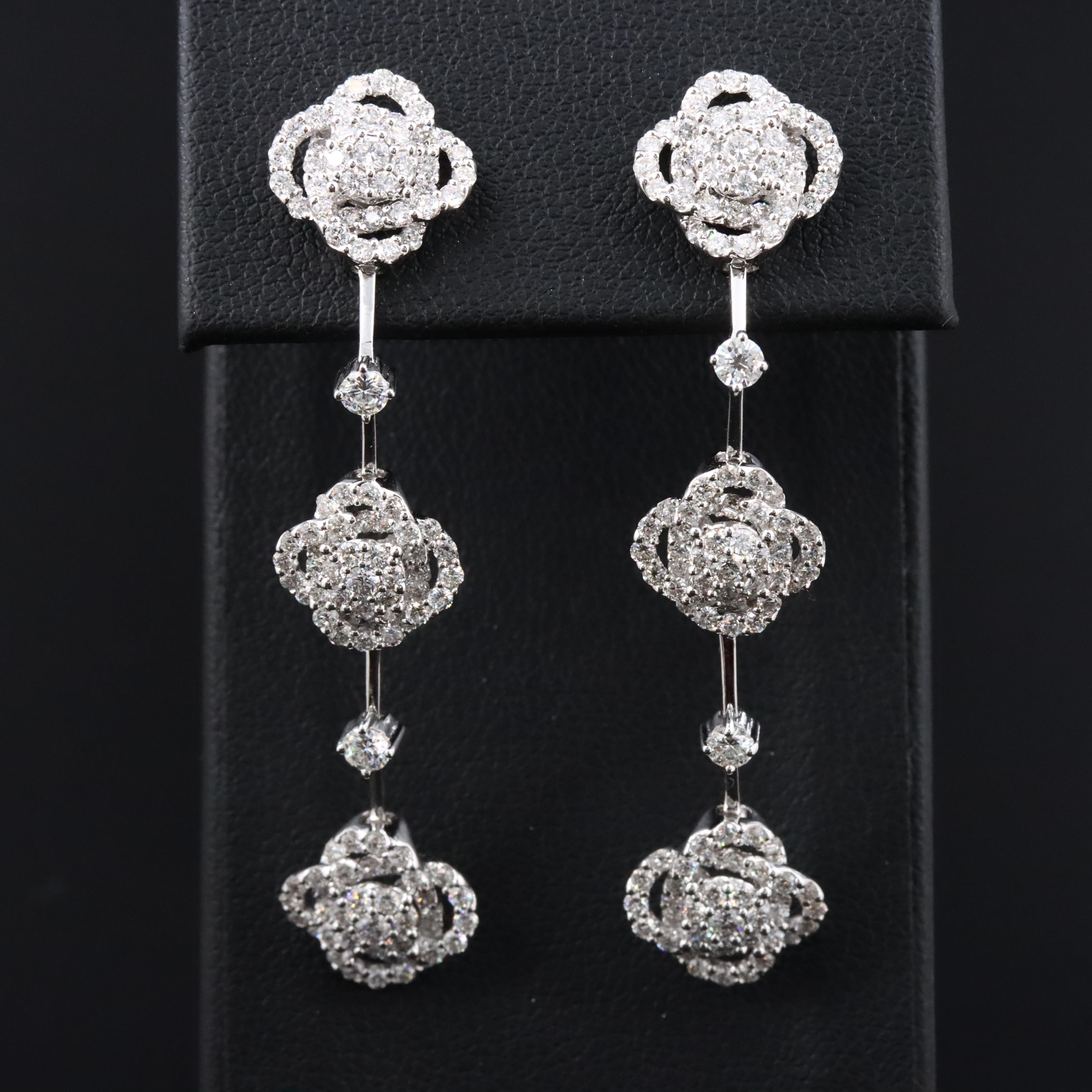 18K 3.02 CTW Diamond Drop Earrings