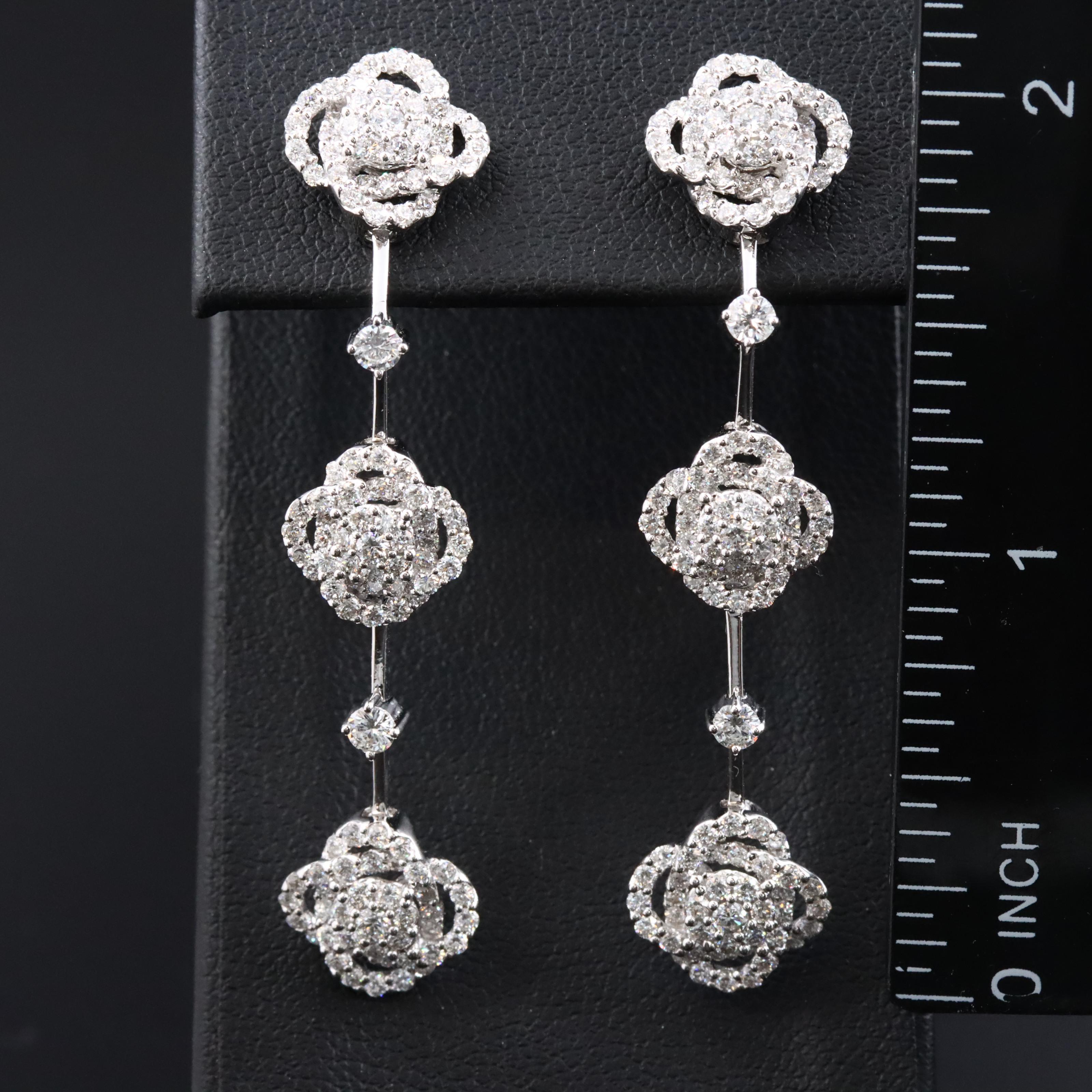 18K 3.02 CTW Diamond Drop Earrings