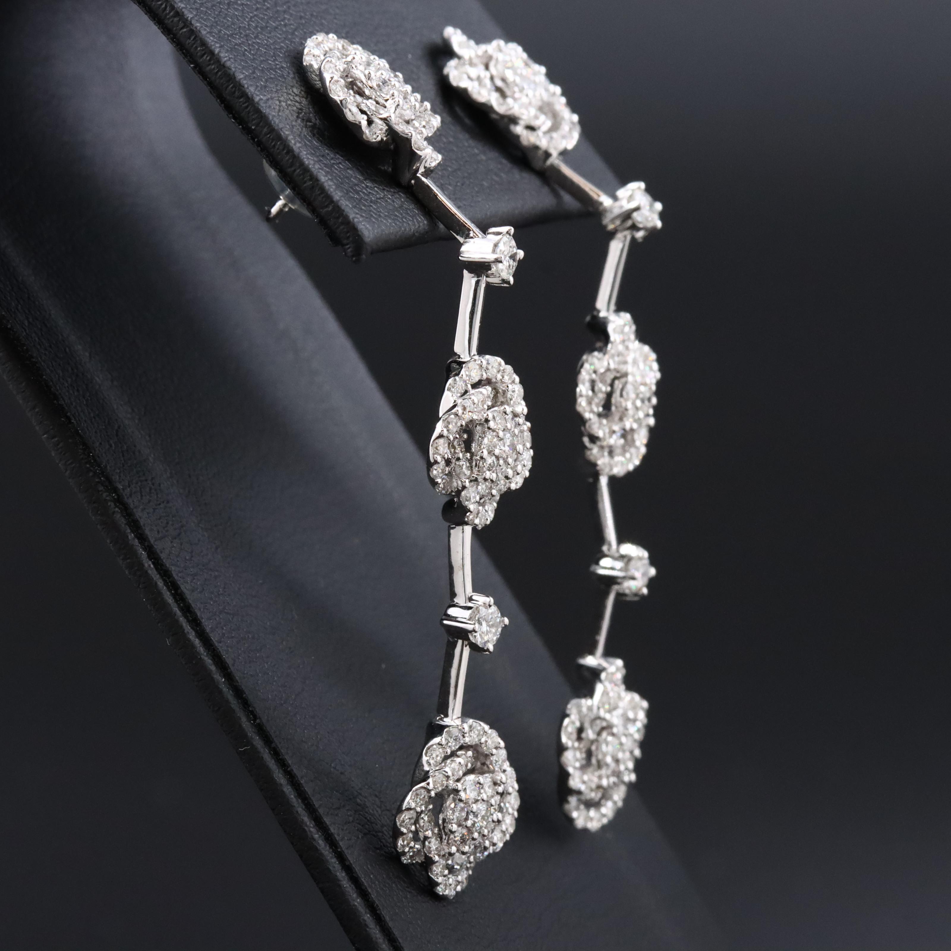 18K 3.02 CTW Diamond Drop Earrings