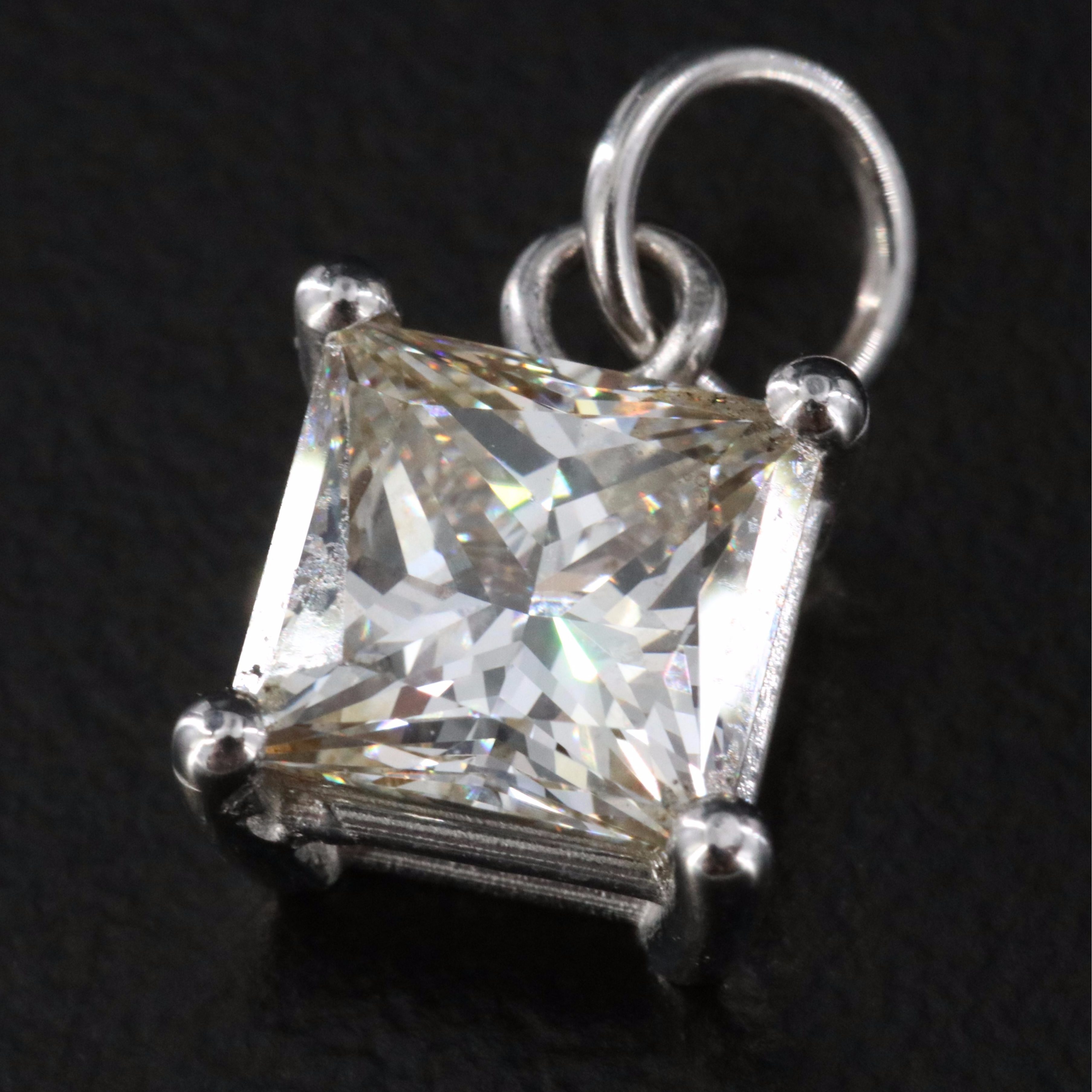 14K 1.80 CT Lab Grown Diamond Solitaire Pendant with IGI Report