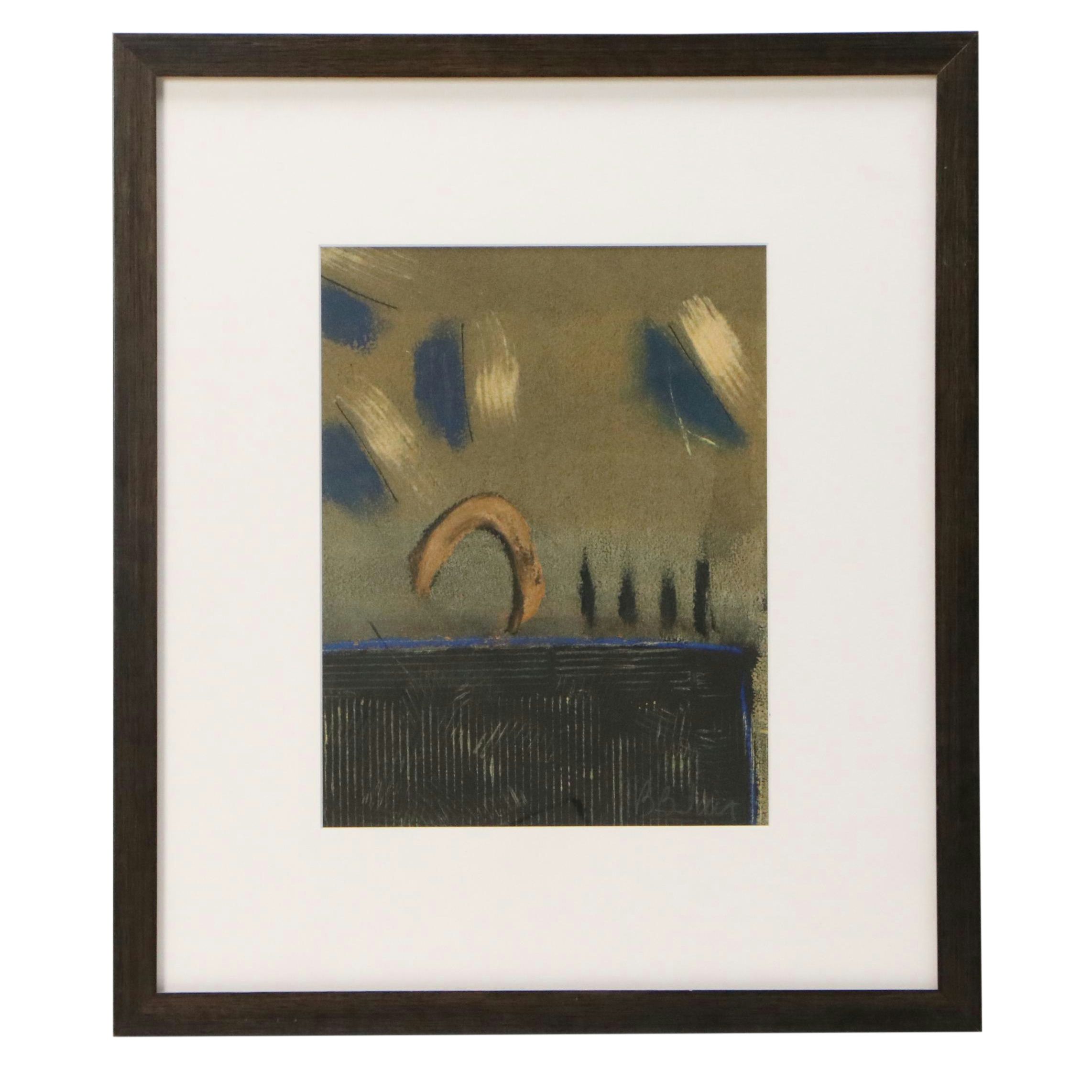 Barbara Bouman Jay Abstract Monotype Relief Print, 21st Century