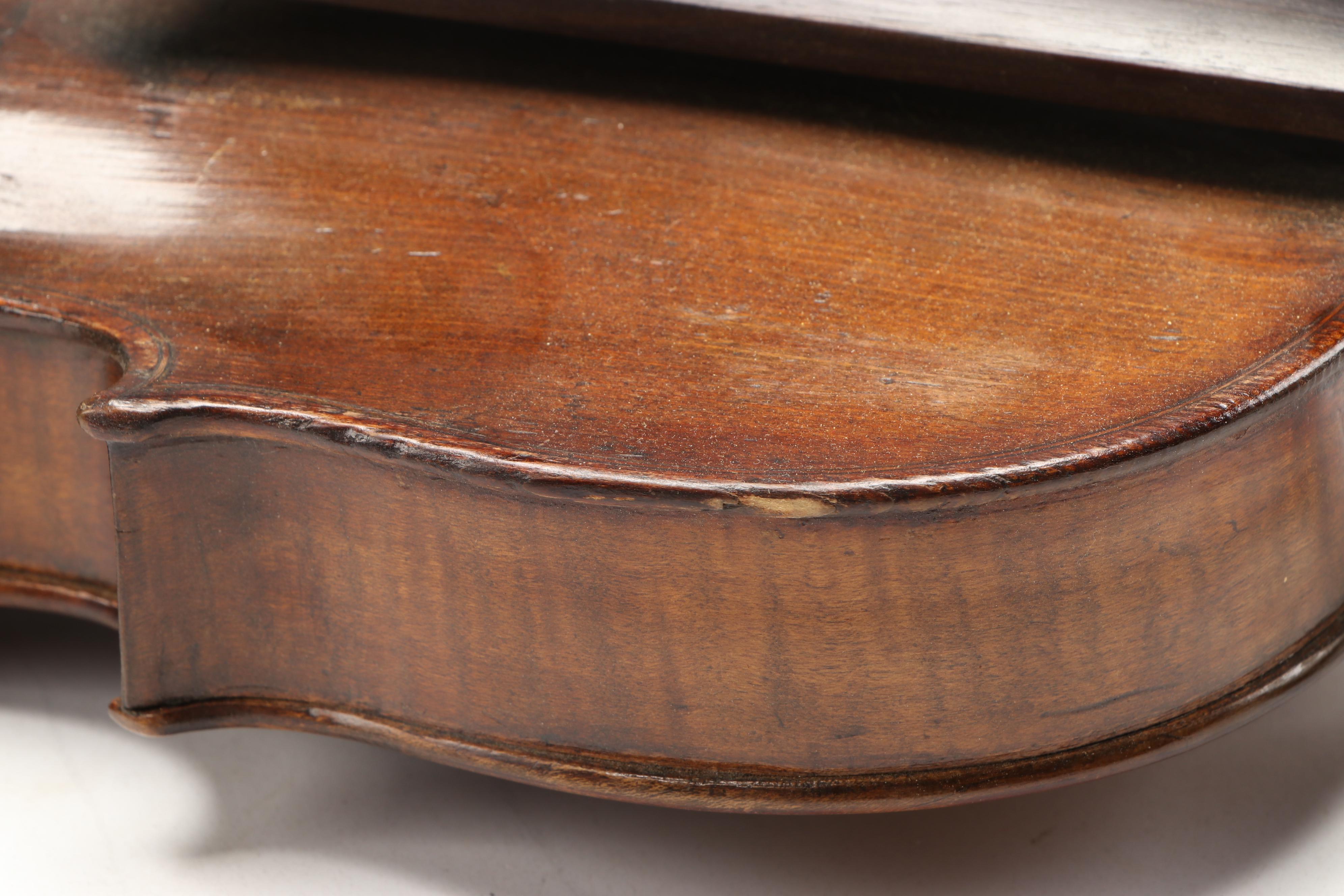 Full-Size Wood Violin with Bow and Case, Early 20th Century