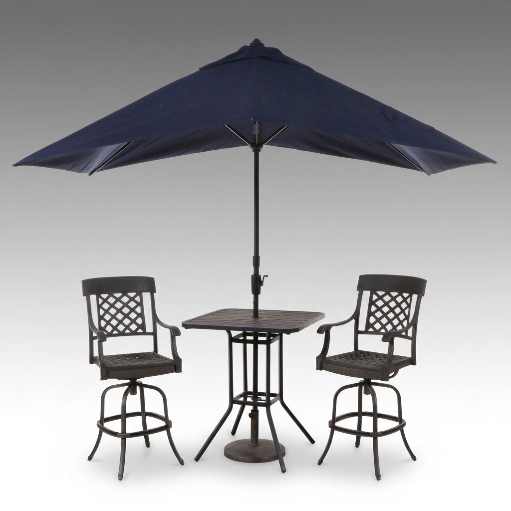 Patio Hightop Dining Set with Umbrella