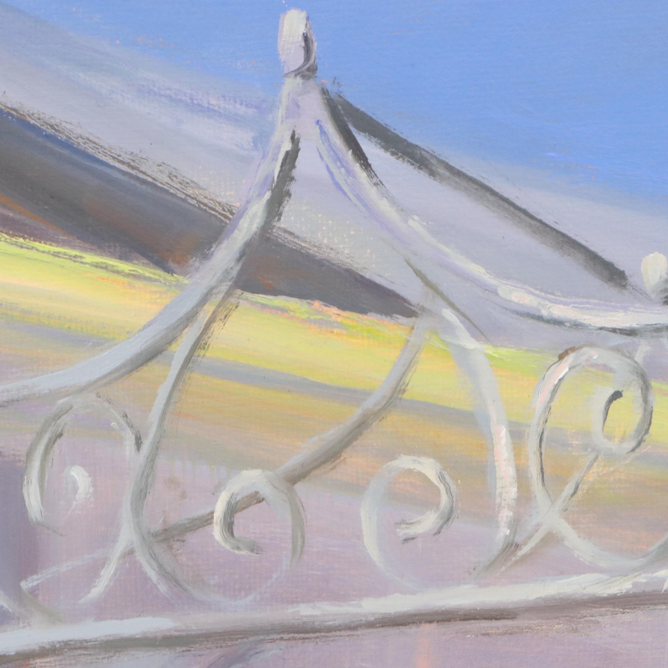 Marlene Steele Oil Painting "Antique Rose Arbour," 21st Century