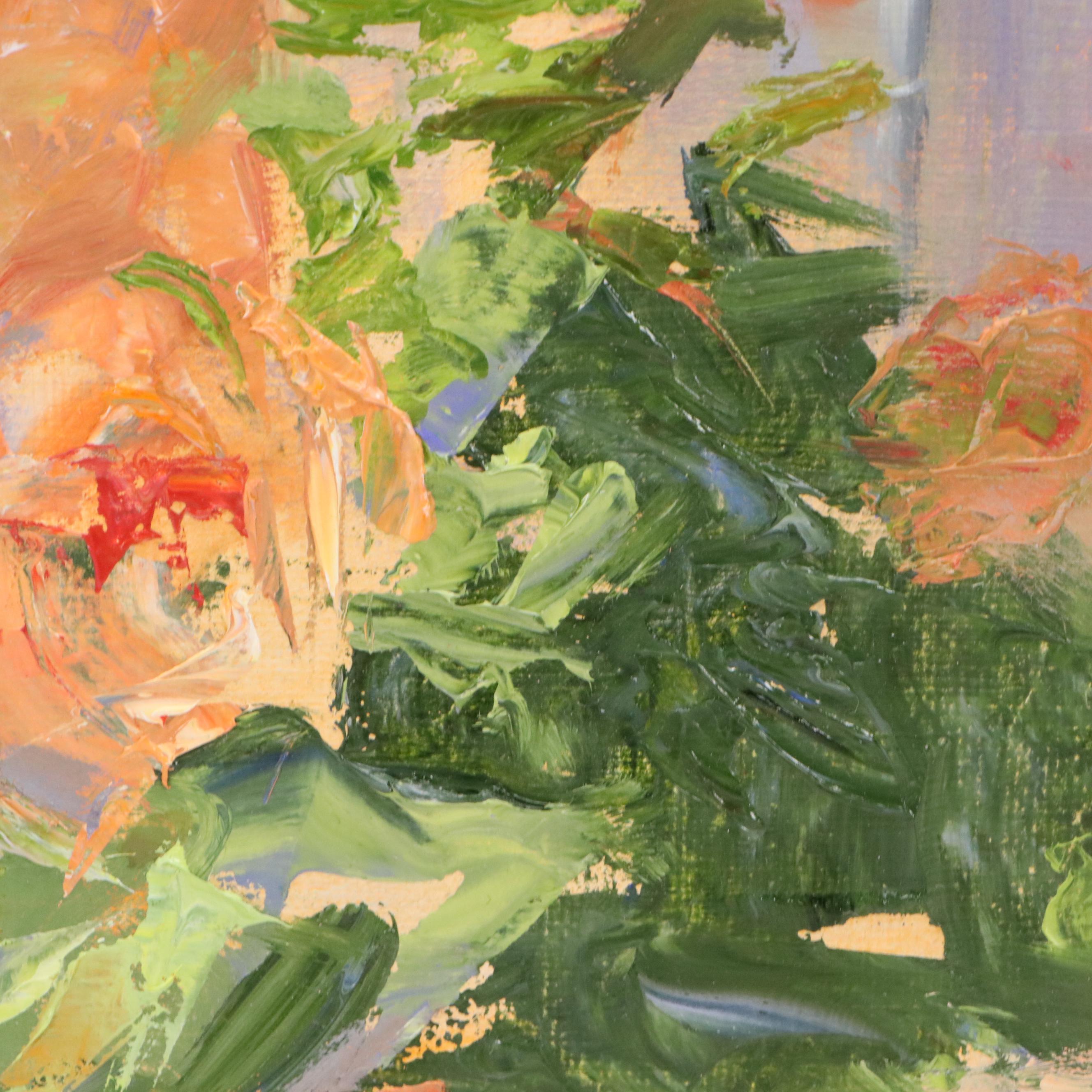 Marlene Steele Oil Painting "Antique Rose Arbour," 21st Century