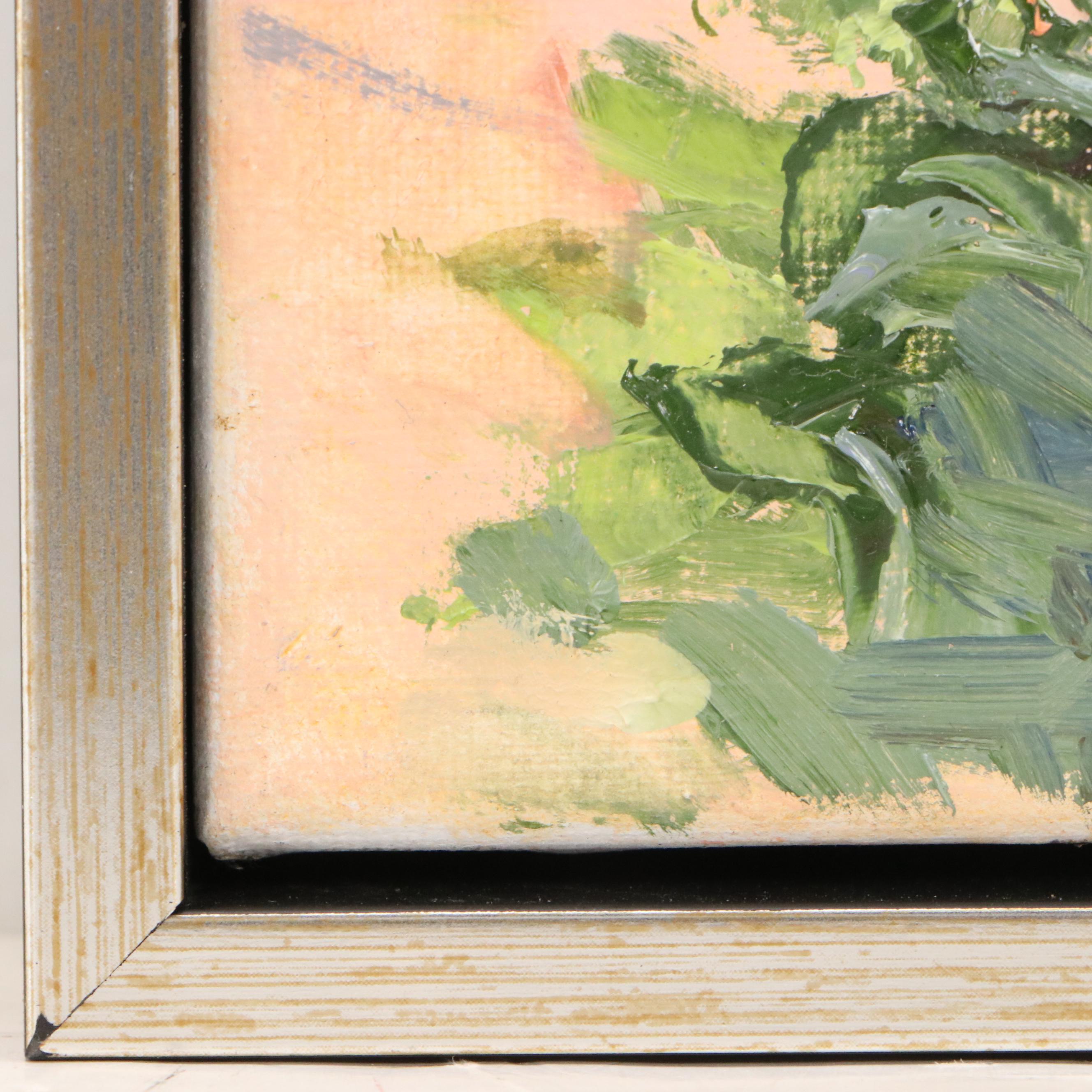 Marlene Steele Oil Painting "Antique Rose Arbour," 21st Century