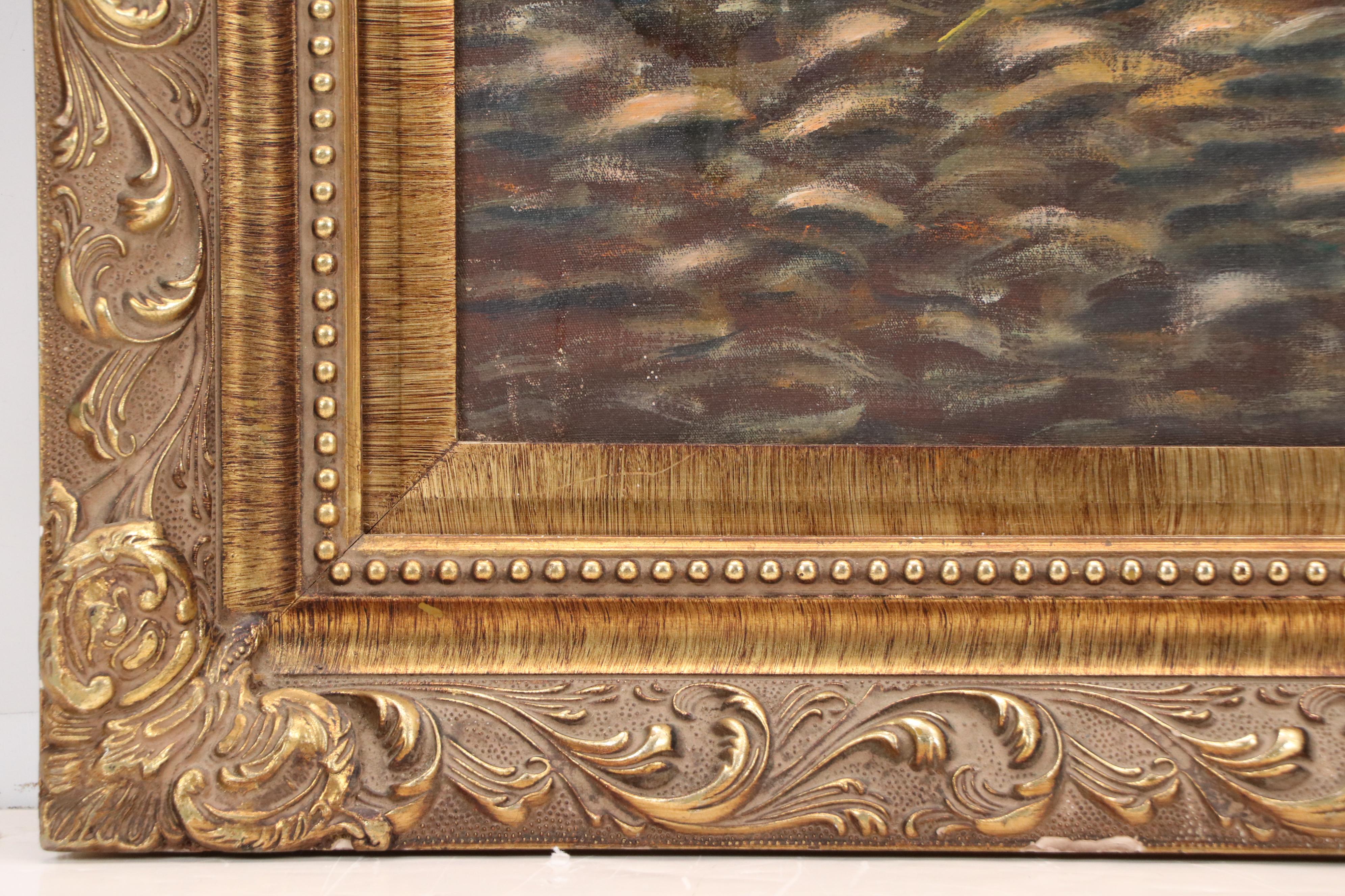 Jesus Gonzalez Morrero Oil Painting "Gallo Indio Prieto," 1999