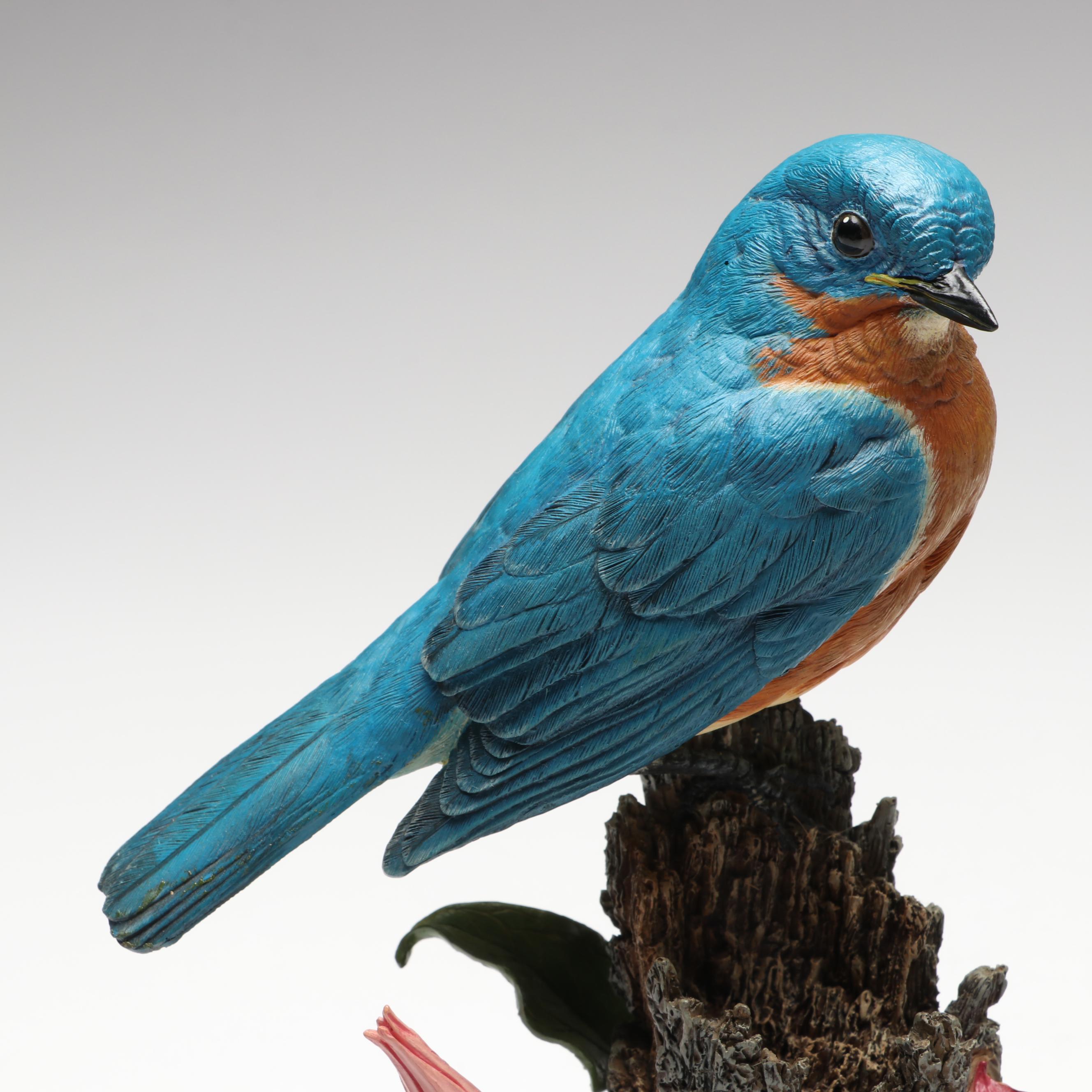 The Danbury Mint "Sapphire Song" and "Spring Welcome" Bird Figurines