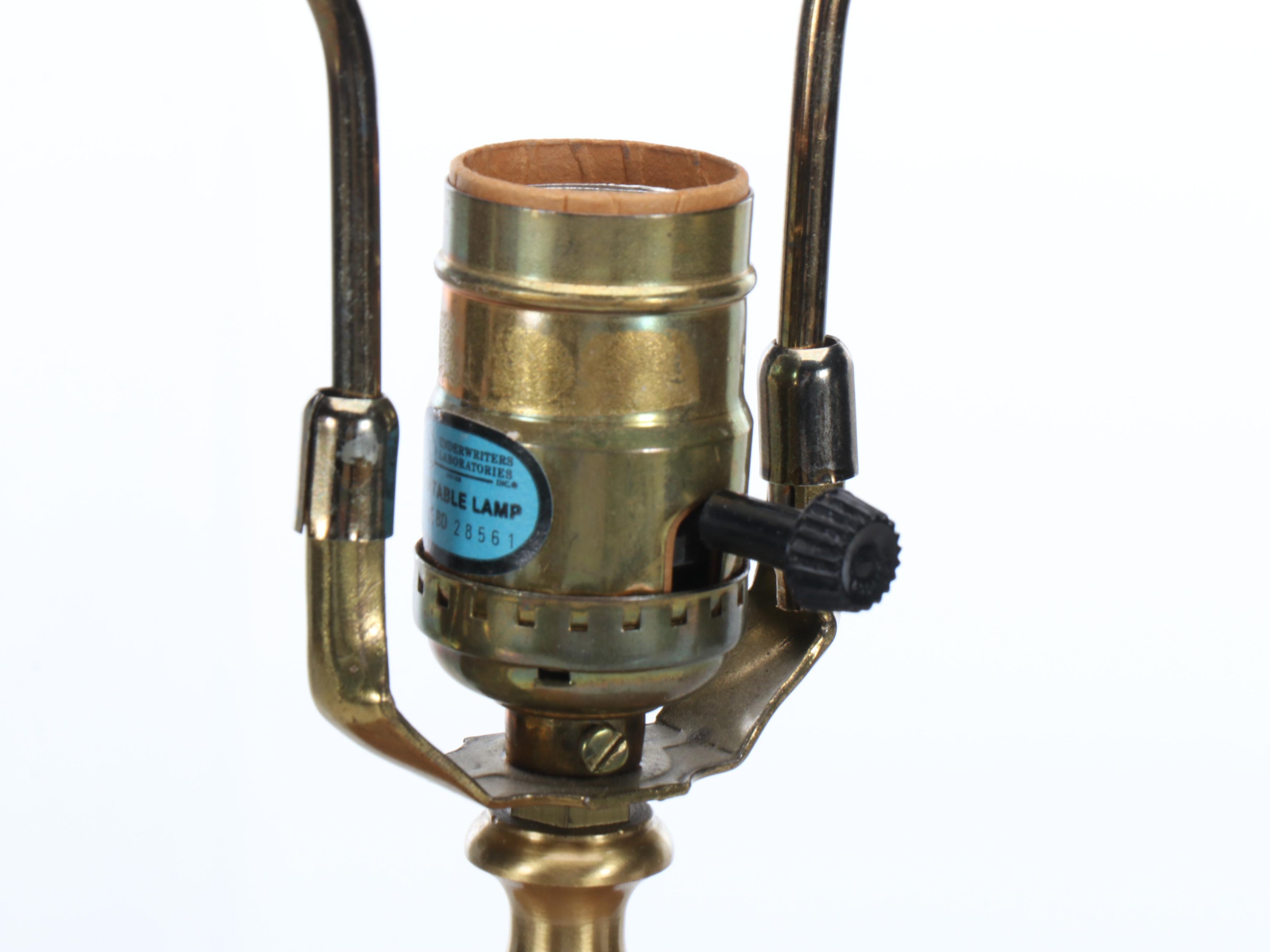 Chinese Famille Rose Porcelain Table Lamp with Silk Shade