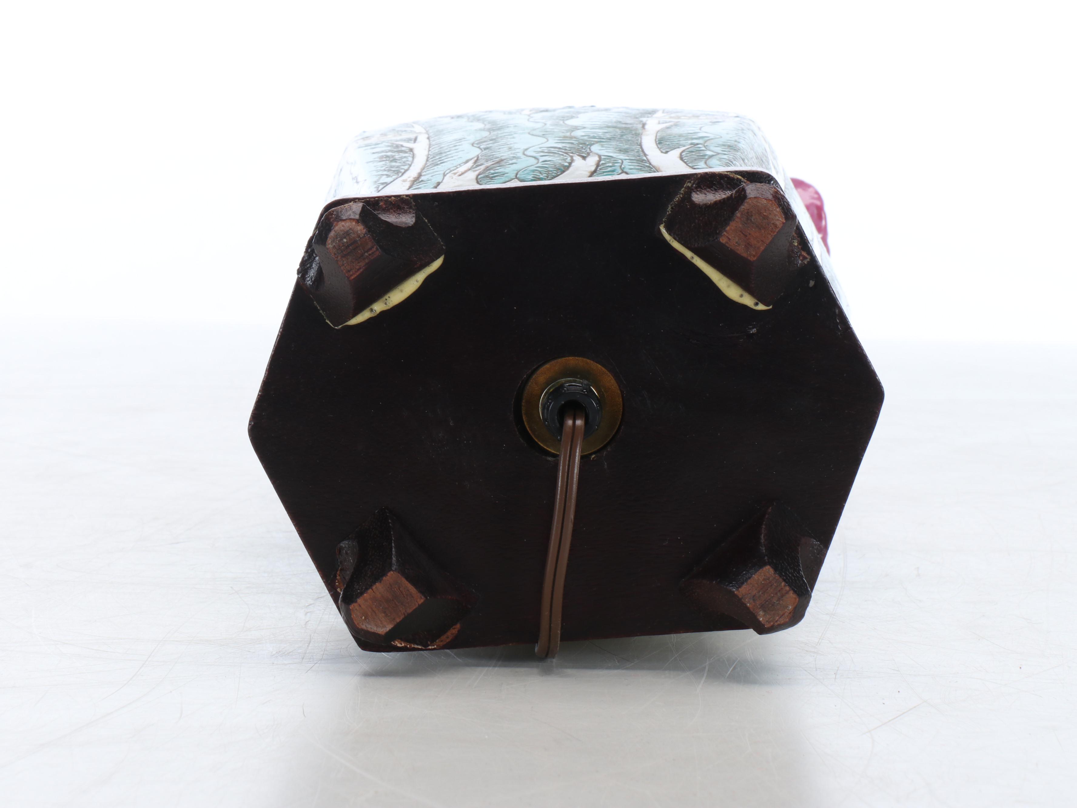 Chinese Famille Rose Porcelain Table Lamp with Silk Shade