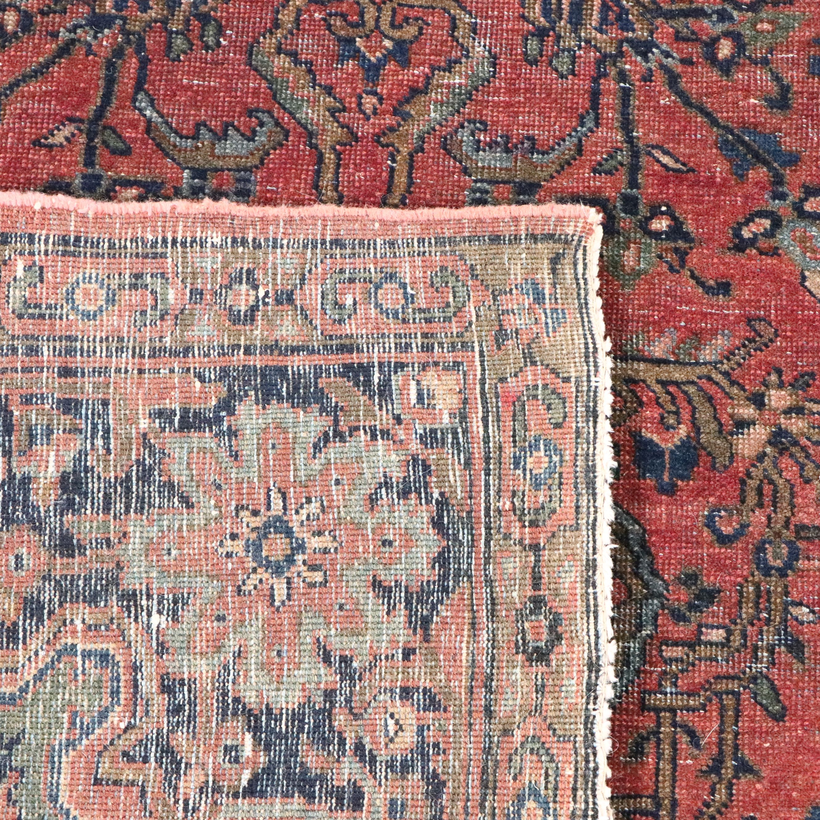 4'2 x 6'7 Hand-Knotted Persian Sarouk Area Rug