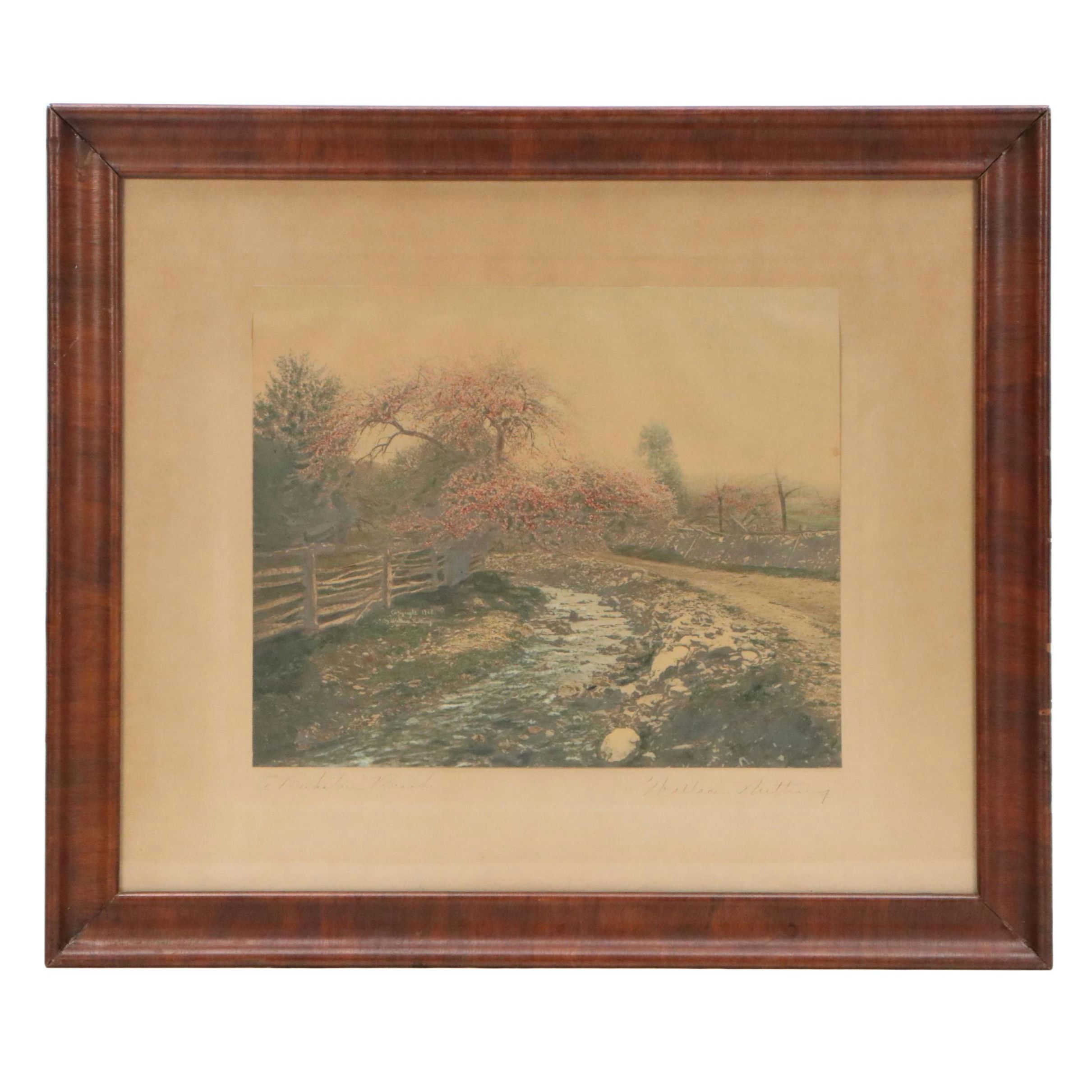 Wallace Nutting Hand-Colored Photograph "A Berkshire Beach"